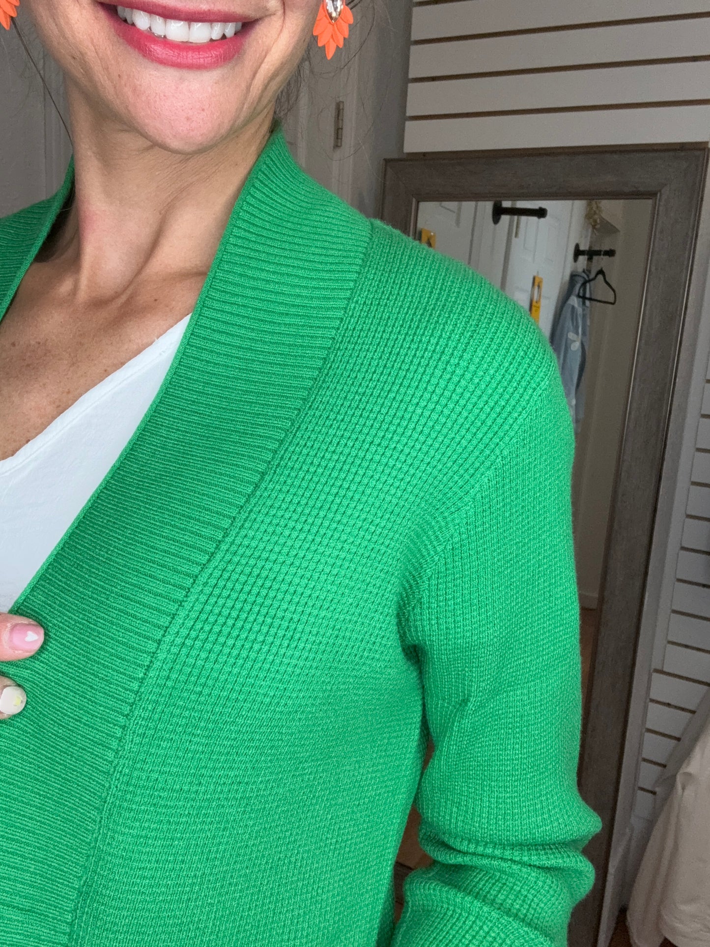 GAIL LIGHTWEIGHT CARDIGAN - GREEN -STACCATO