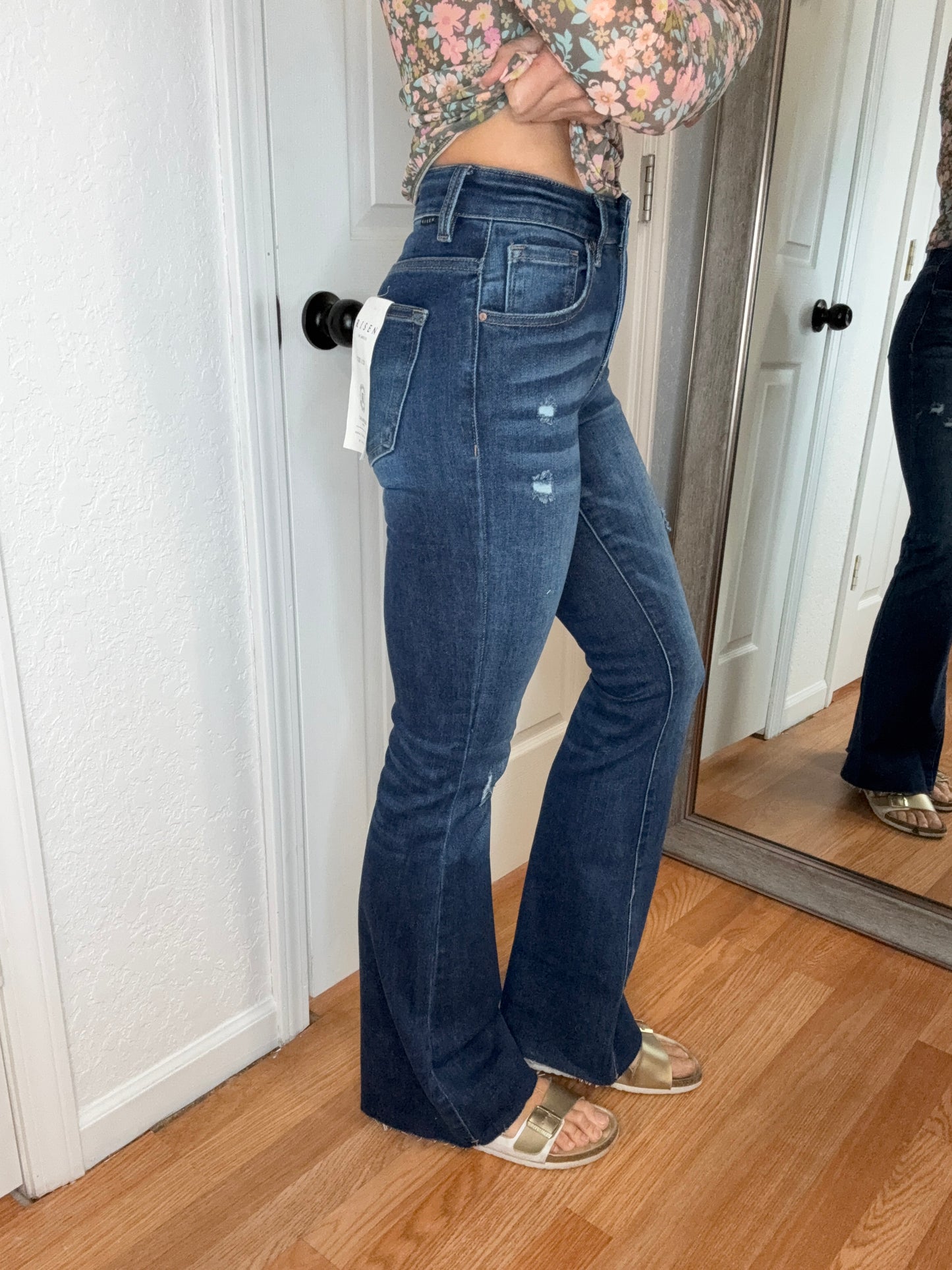 MABON - MIDRISE FLARE DENIM JEANS- RISEN