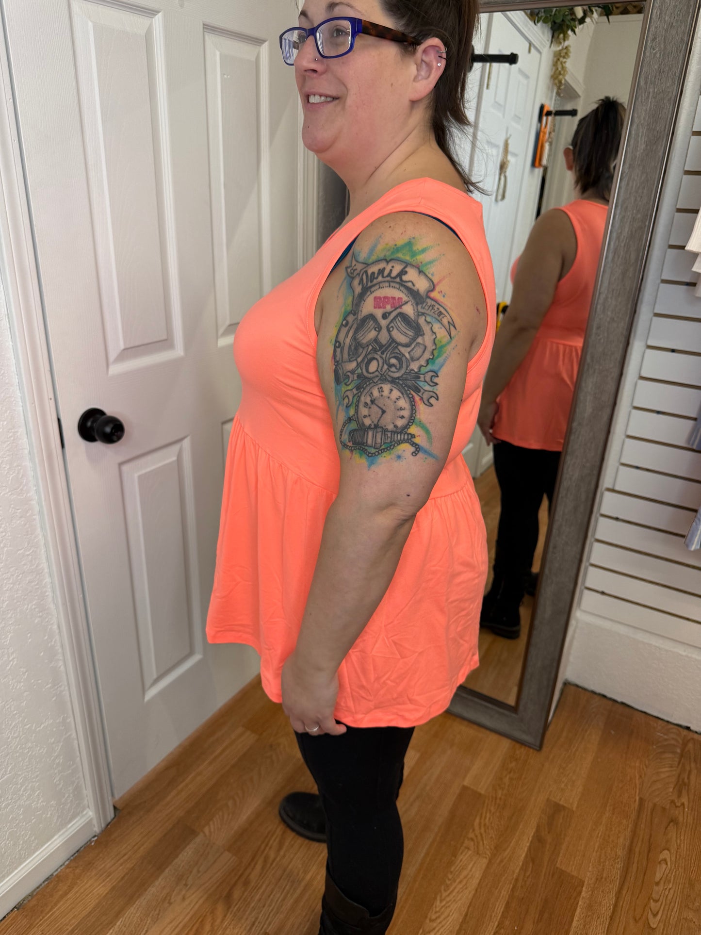 RENEE TANK -NEON CORAL- MICHELLE MAE