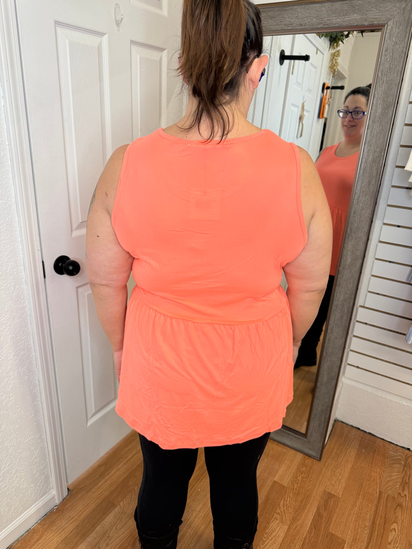 RENEE TANK -NEON CORAL- MICHELLE MAE