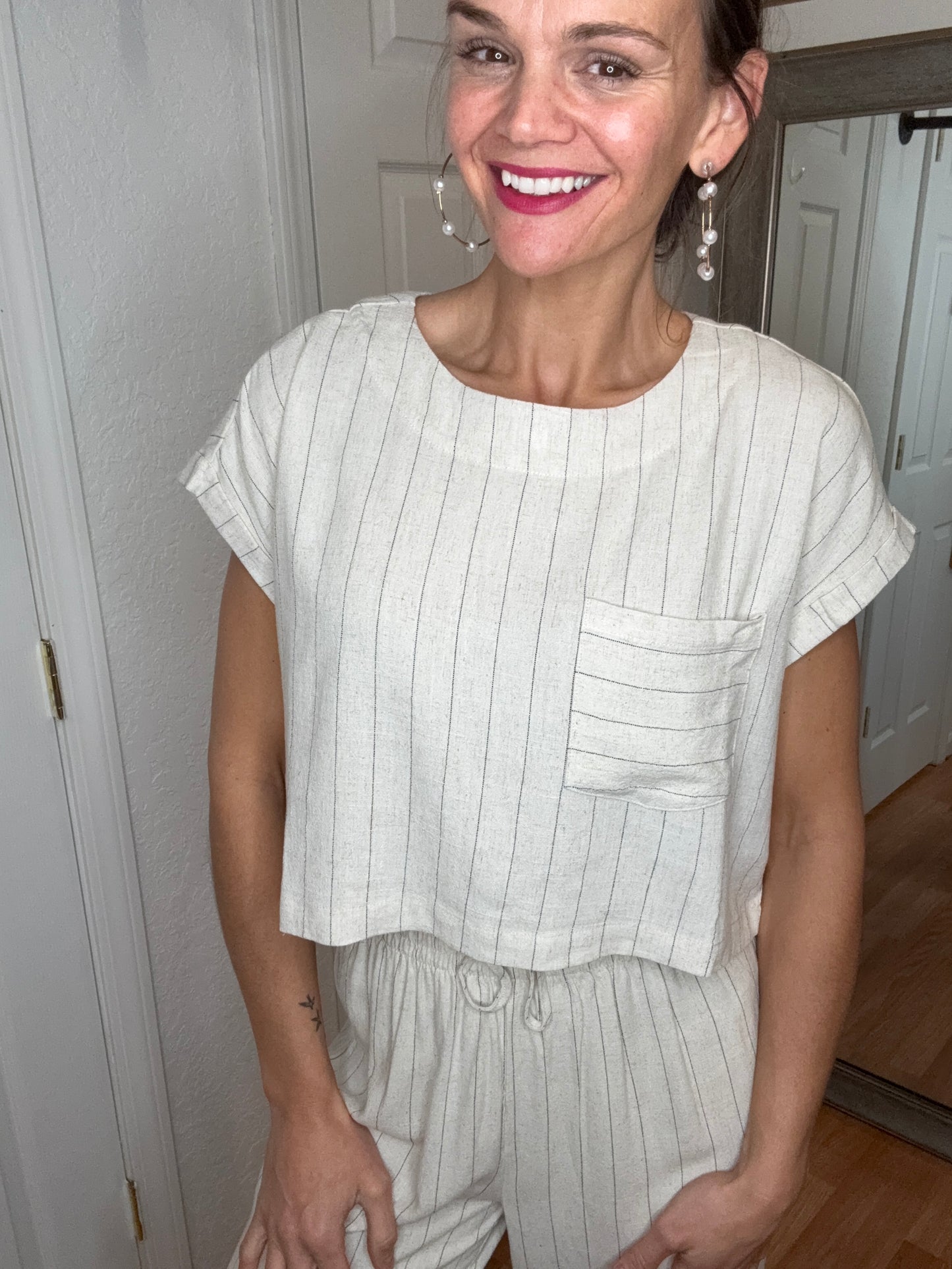 VESPER CROP TOP - OATMEAL- -BLU PEPPER