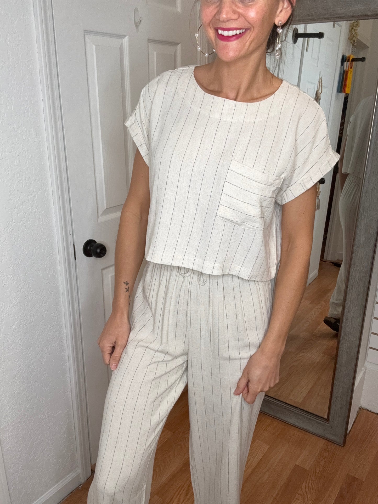 VESPER CROP TOP - OATMEAL- -BLU PEPPER