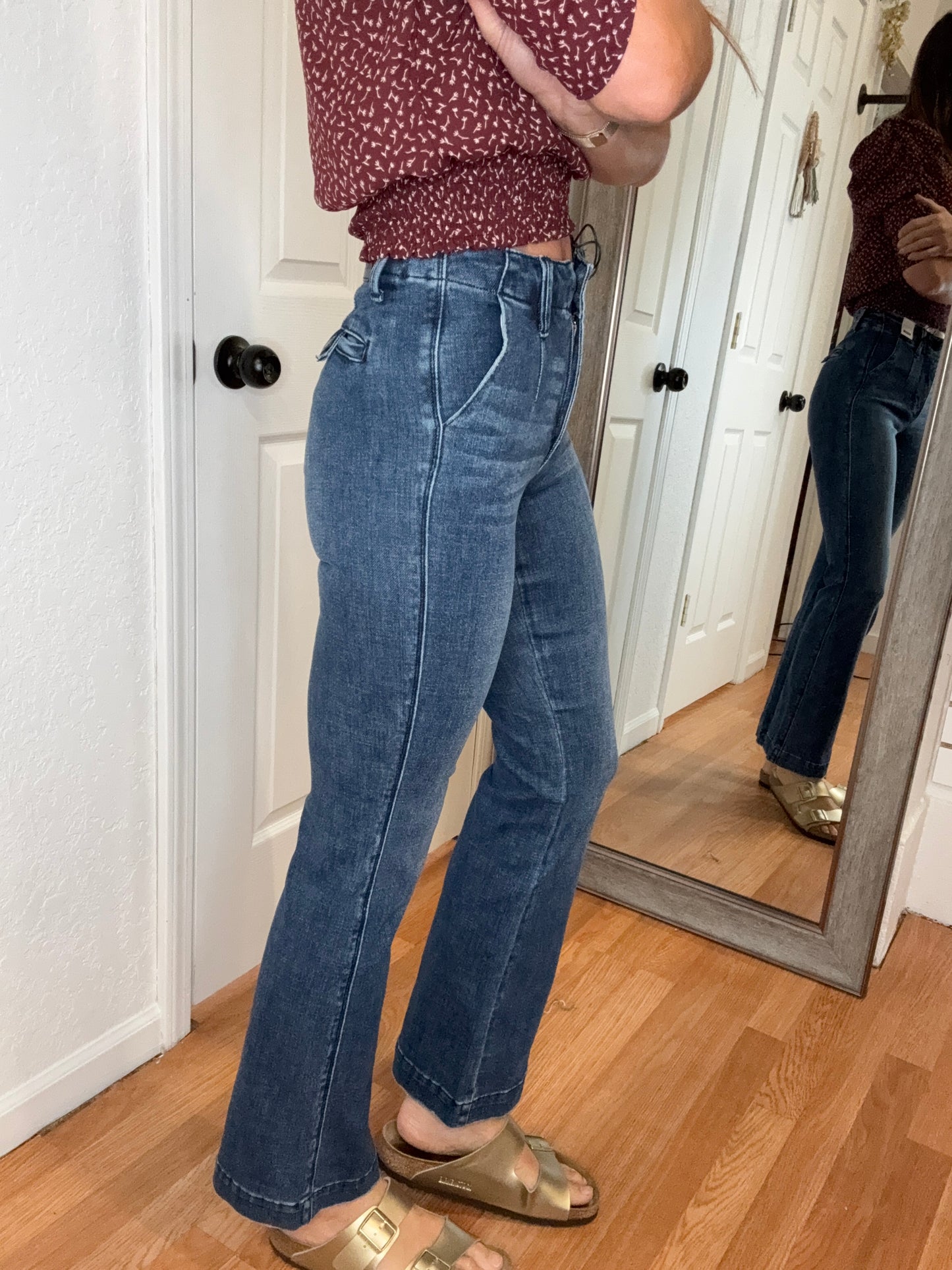 TALISSA MIDRISE TROUSER BOOTCUT DENIM JEANS -JUDY BLUE