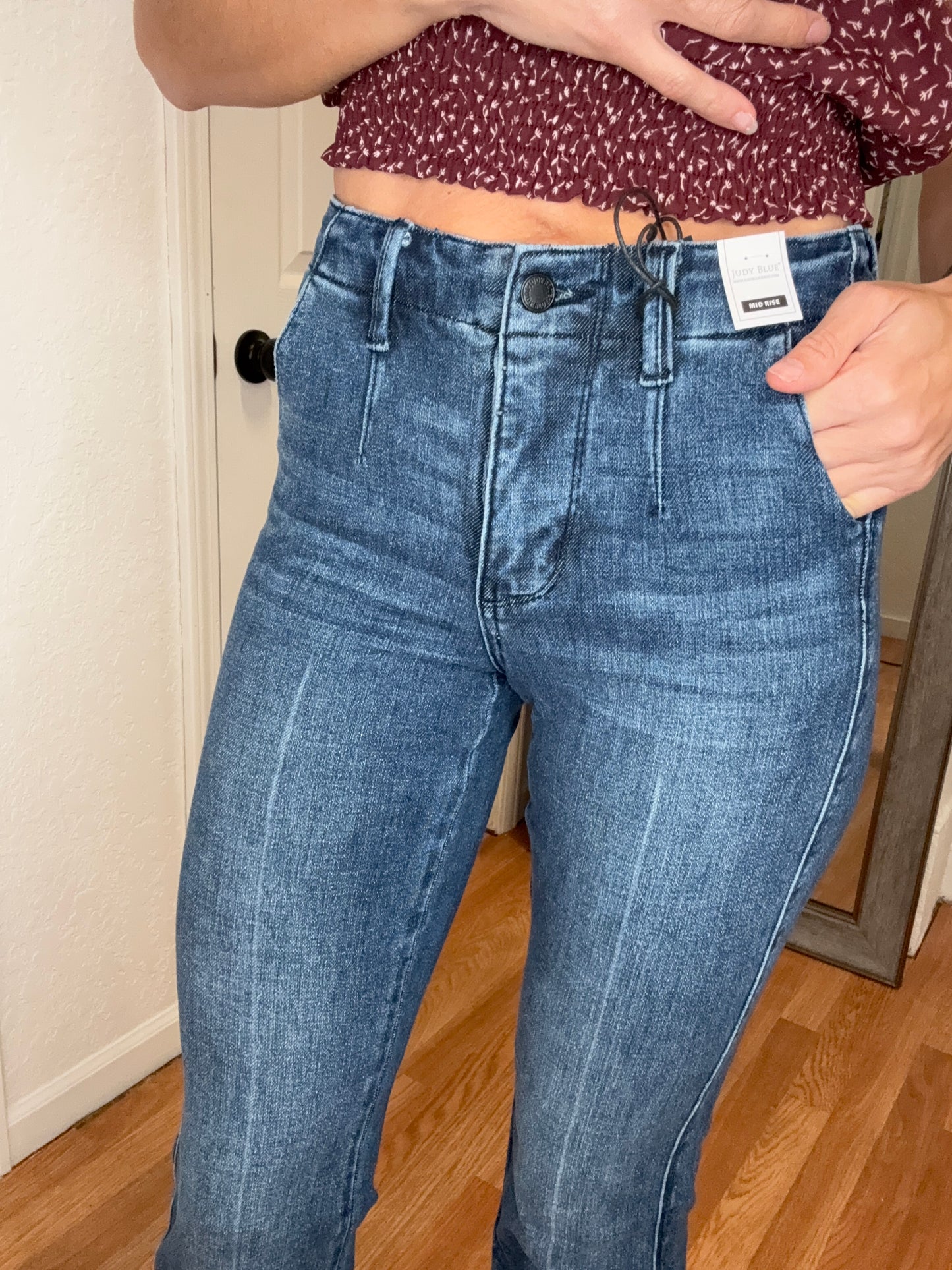 TALISSA MIDRISE TROUSER BOOTCUT DENIM JEANS -JUDY BLUE