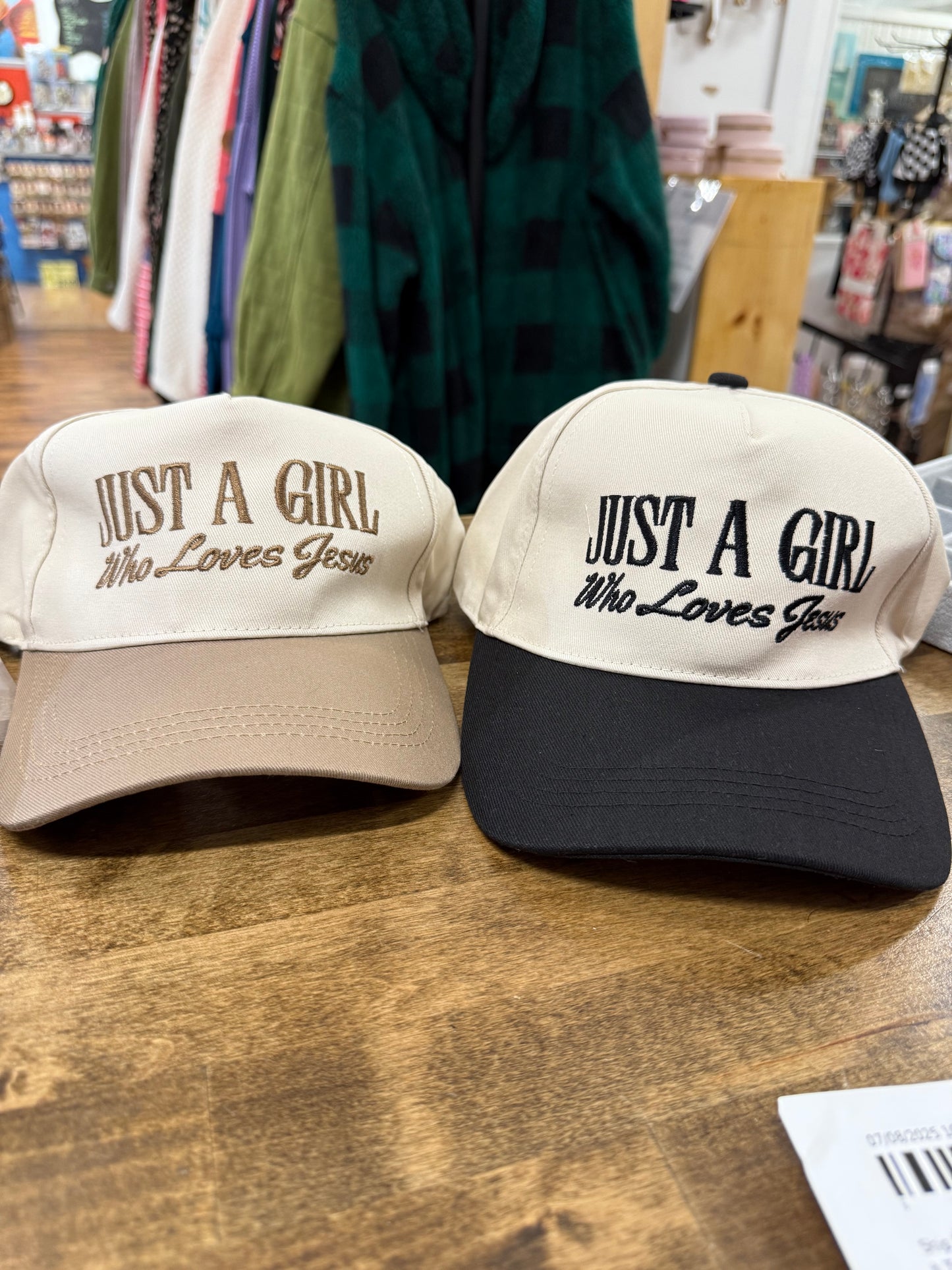 JUST A GIRL WHO LOVES JESUS BALL CAP HAT