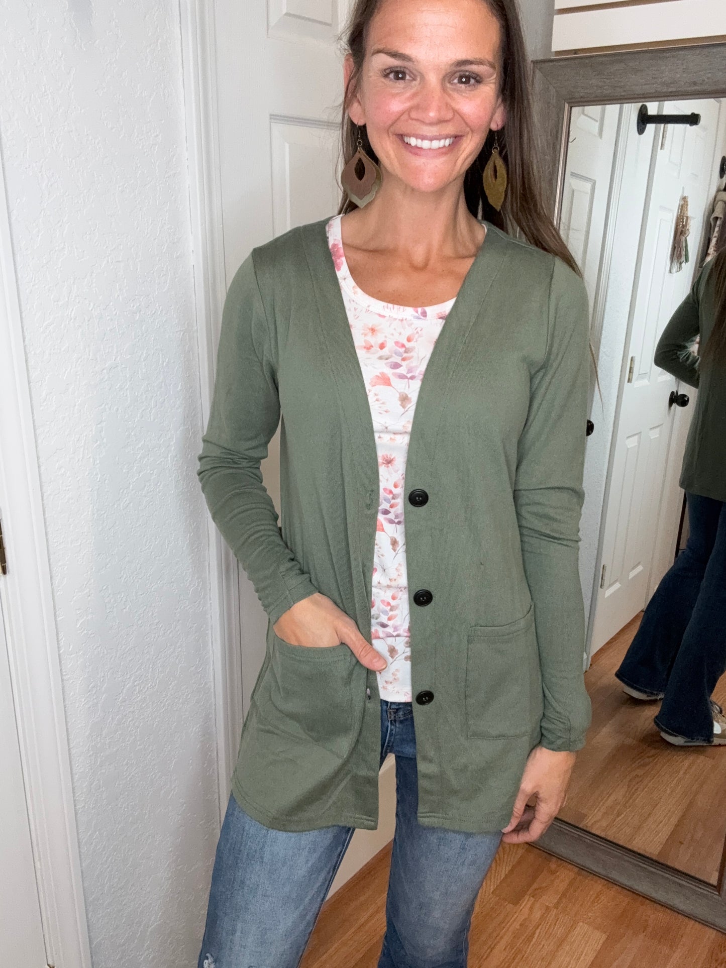 CORI CARDIGAN IN SAGE - MICHELLE MAE