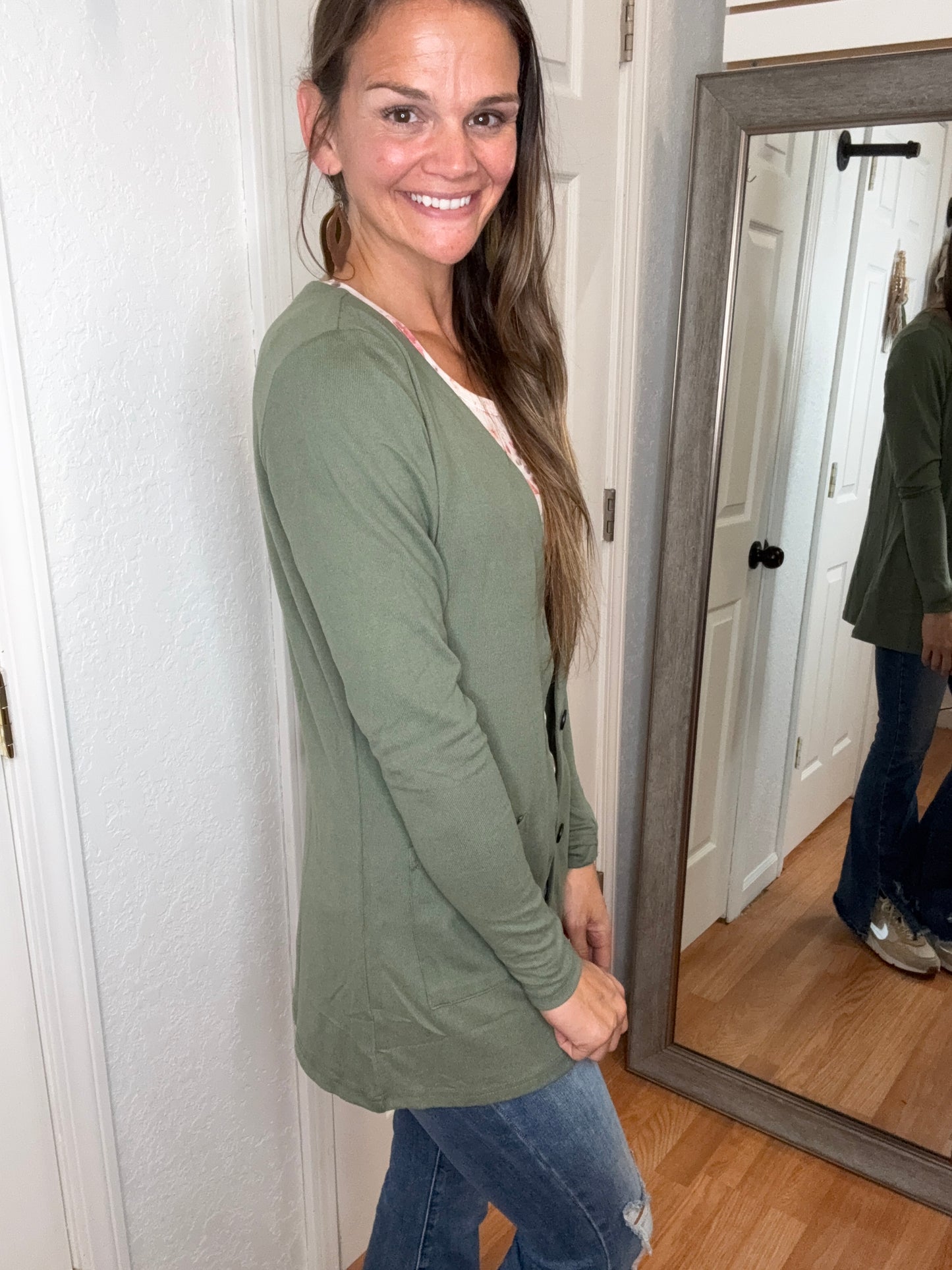 CORI CARDIGAN IN SAGE - MICHELLE MAE