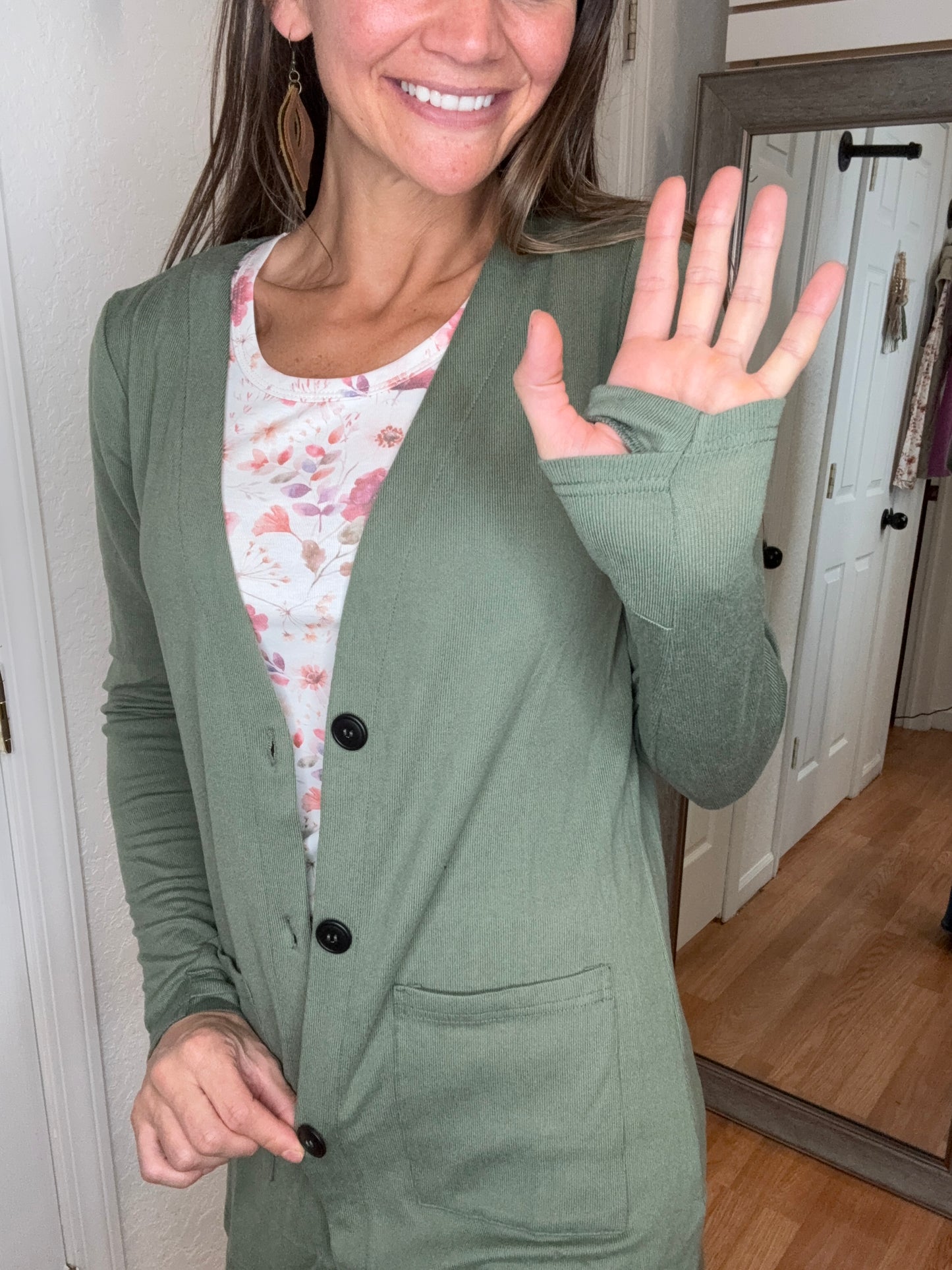 CORI CARDIGAN IN SAGE - MICHELLE MAE