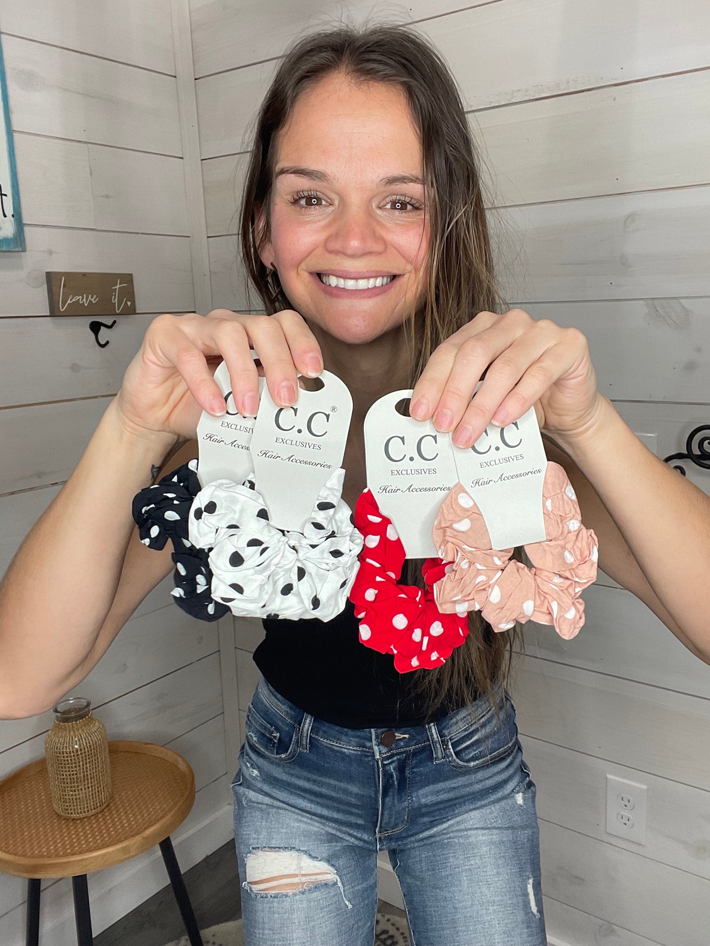 C.C Polka Dot Scrunchies