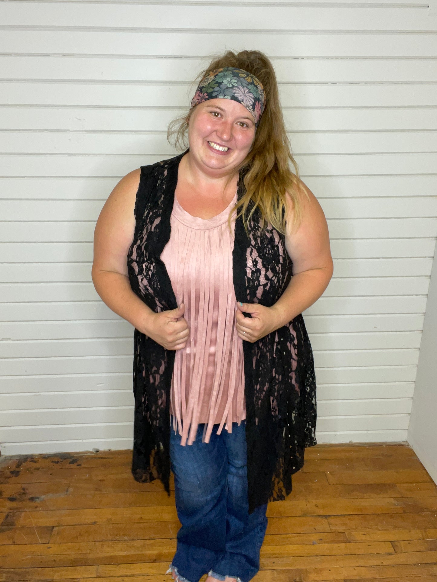 Frida Fringe Tank Mauve