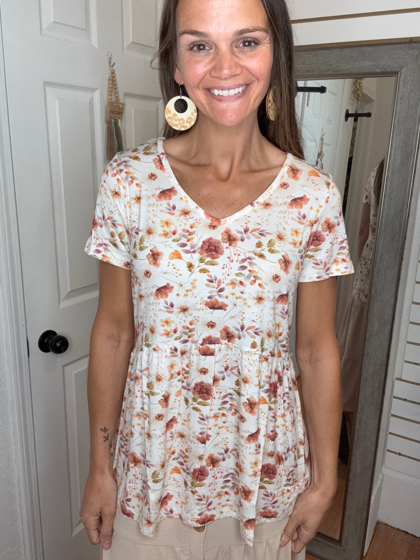 SARAH RUFFLE TOP HARVEST CHARM - MICHELLE MAE