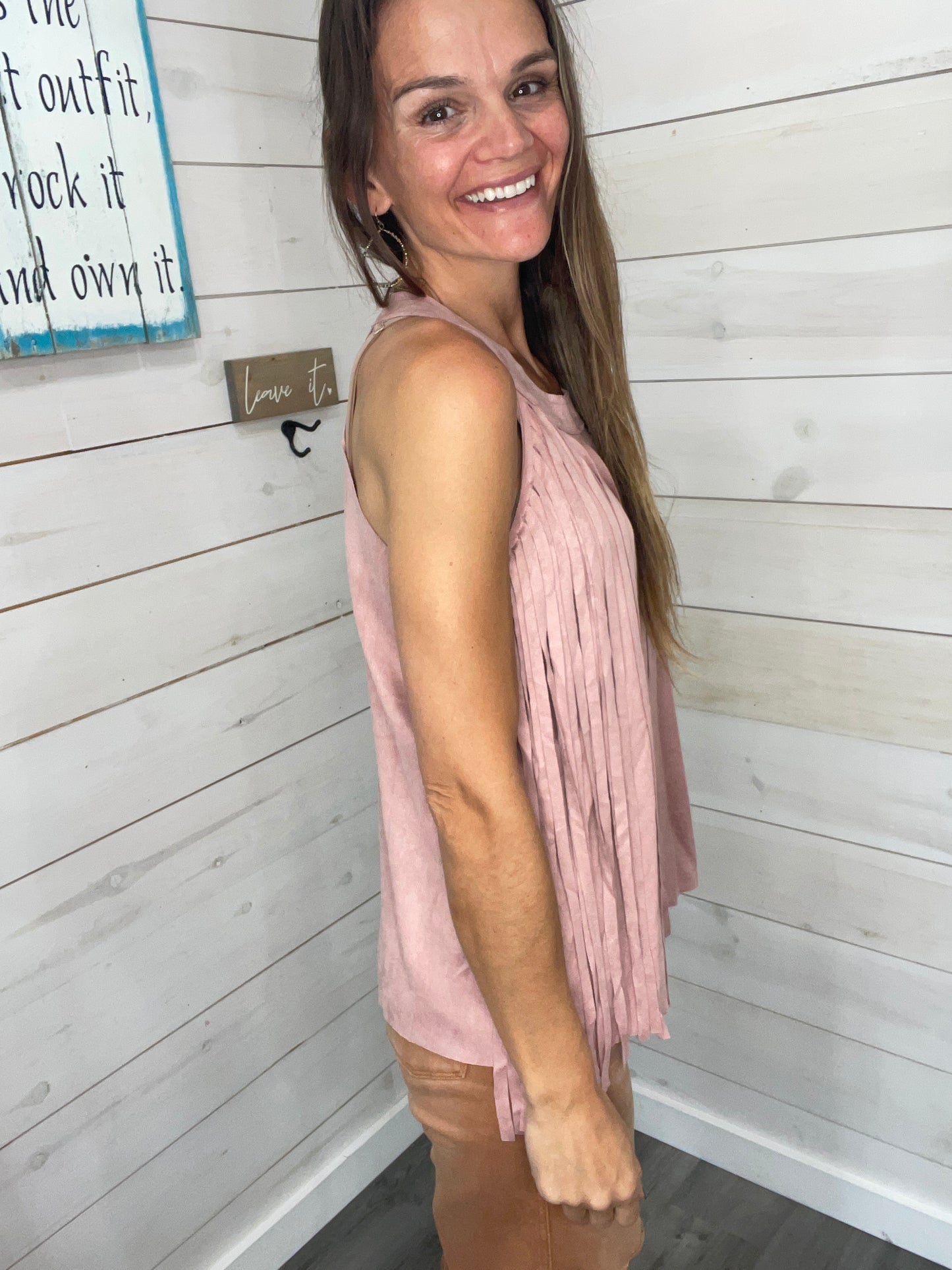 Frida Fringe Tank Mauve