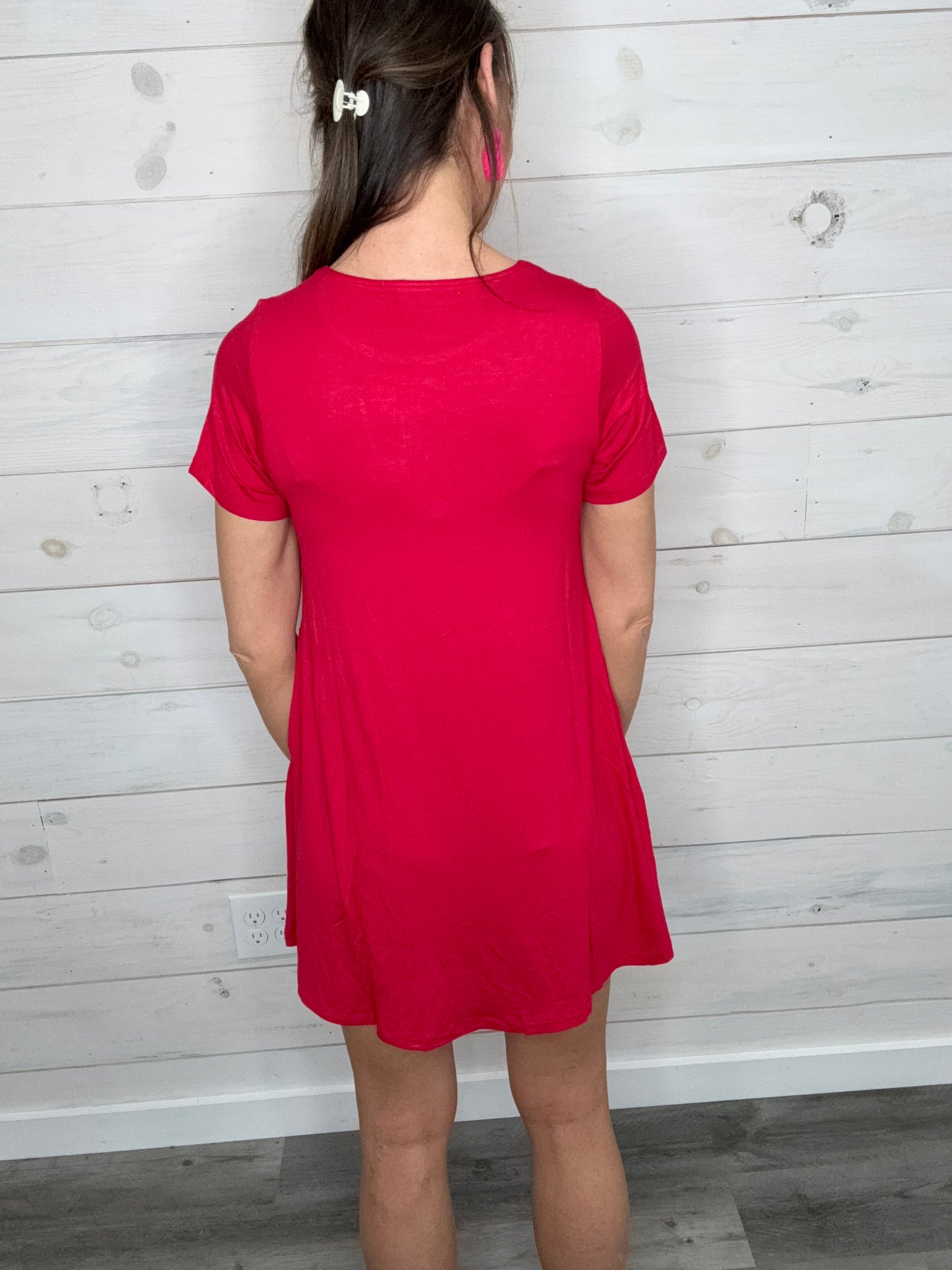 ROXY SWING TUNIC DRESS- RED - MICHELLE MAE