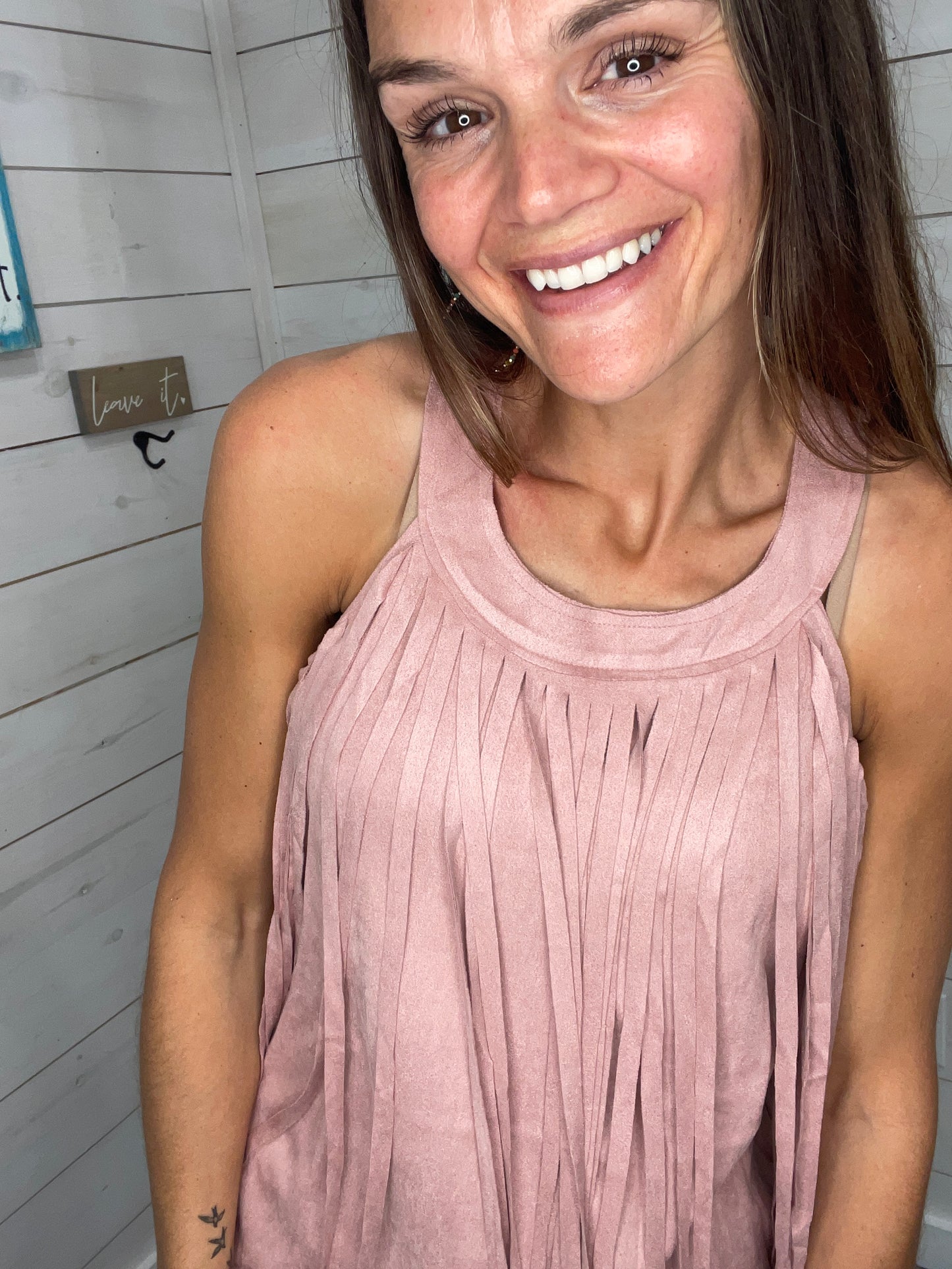 Frida Fringe Tank Mauve