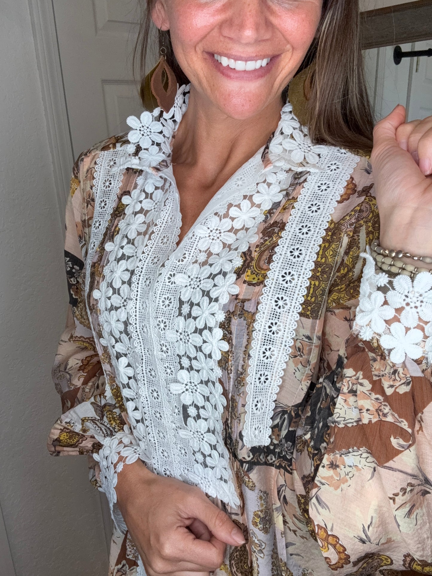RIVER LONG SLEEVE CHIFFON TOP - POL