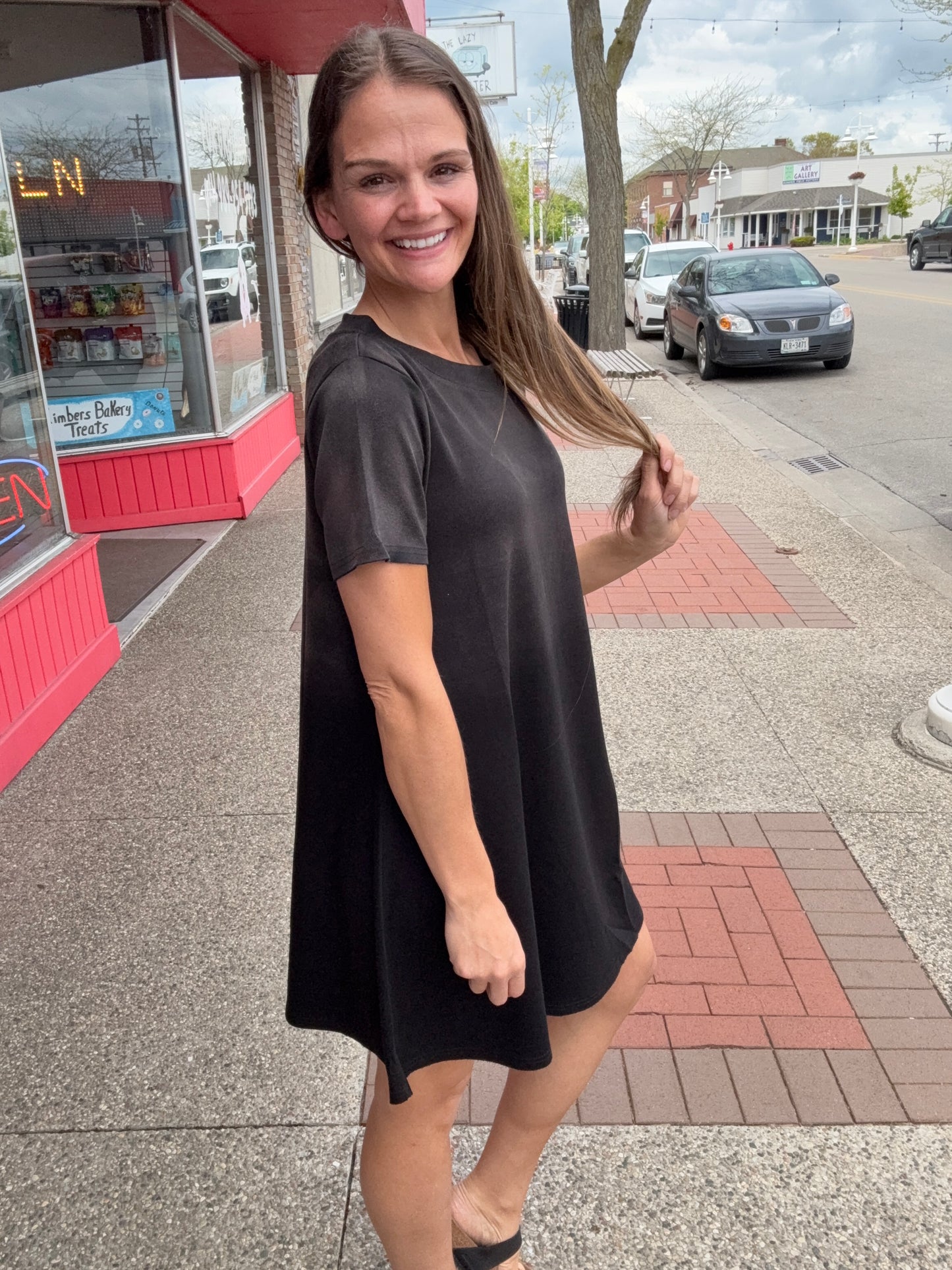 JOSIE OMBRE TSHIRT DRESS - WHITE BIRCH