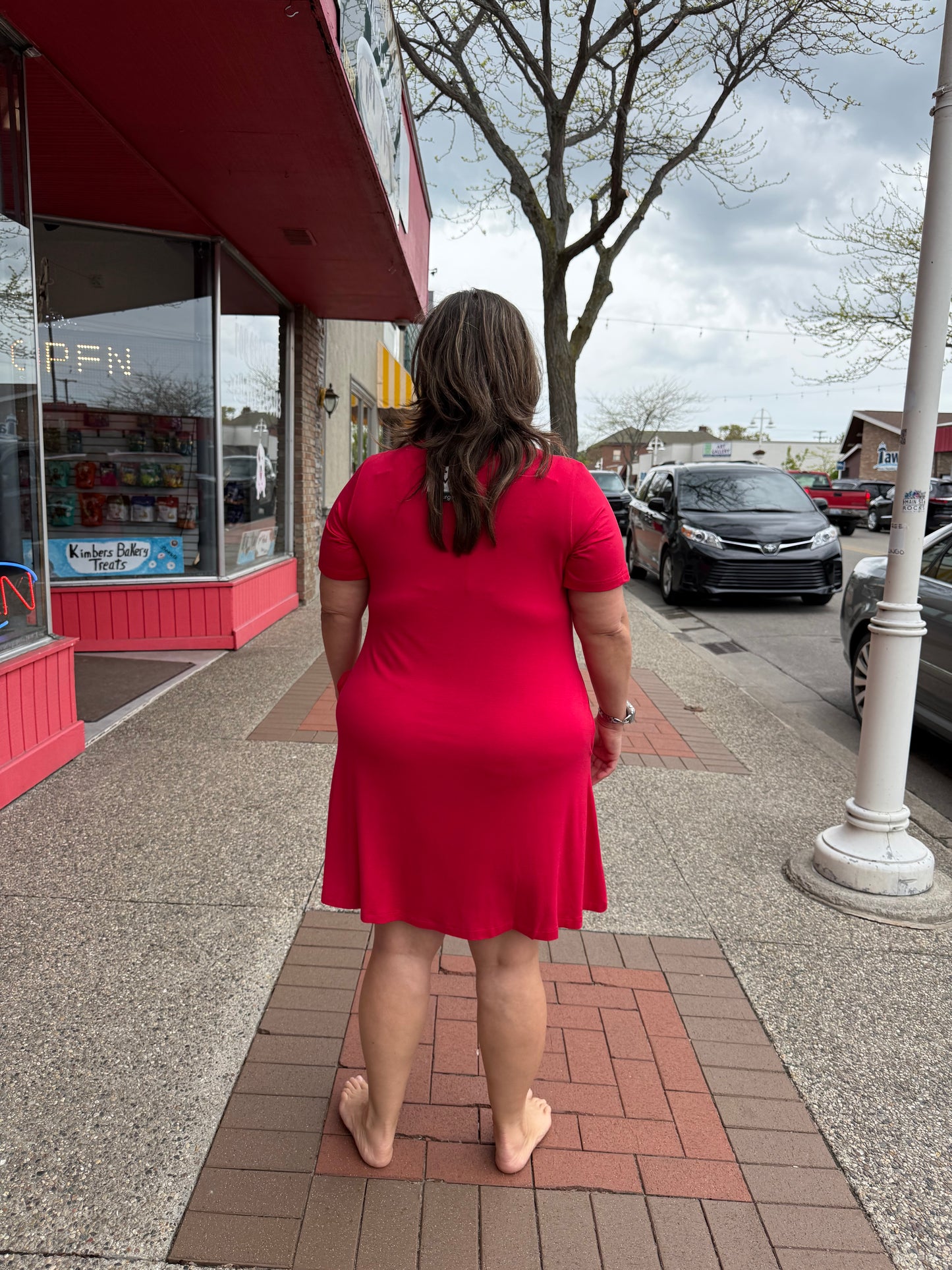ROXY SWING TUNIC DRESS- RED - MICHELLE MAE