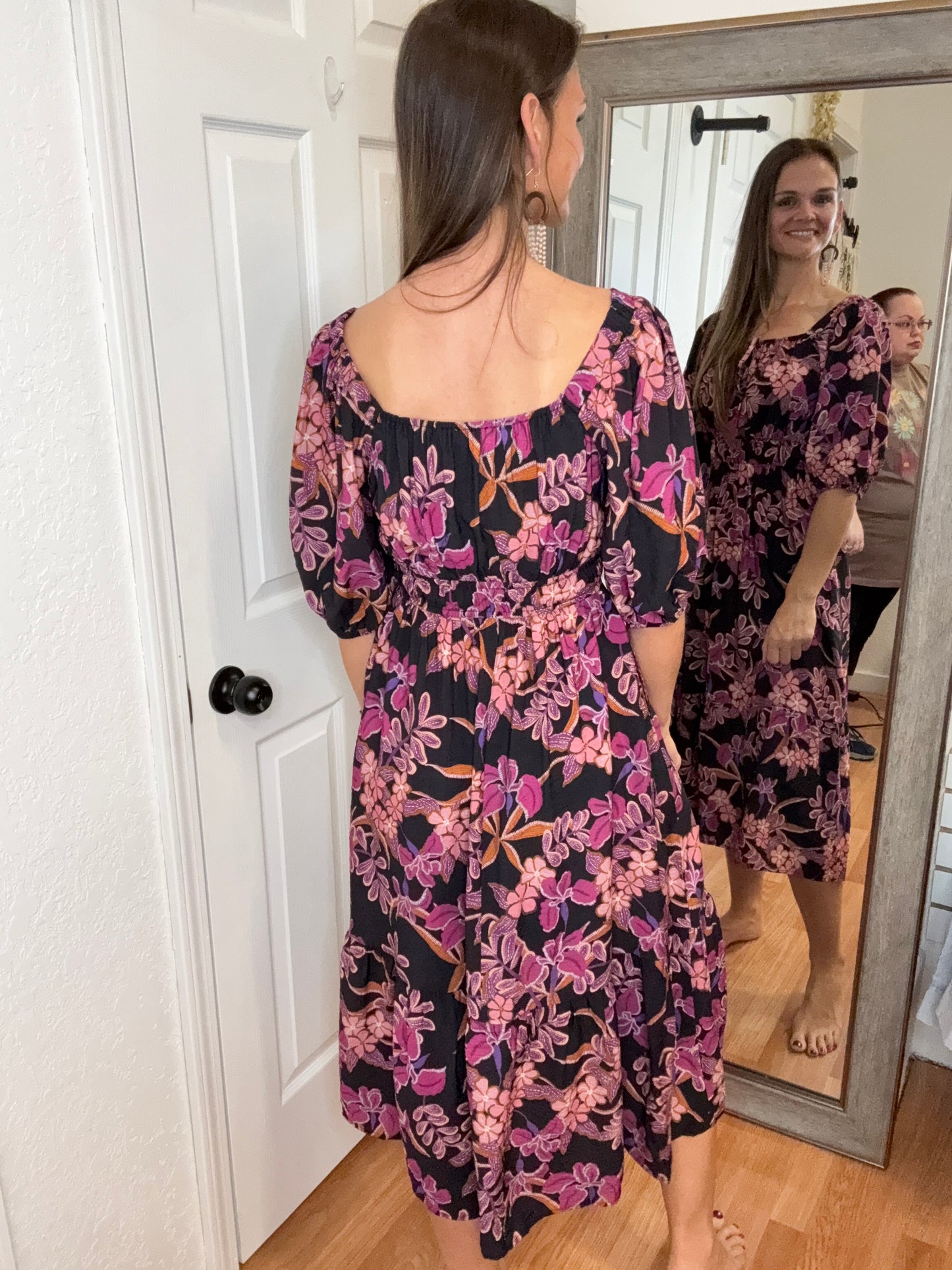 KARI FLORAL MIDI DRESS - ODDI