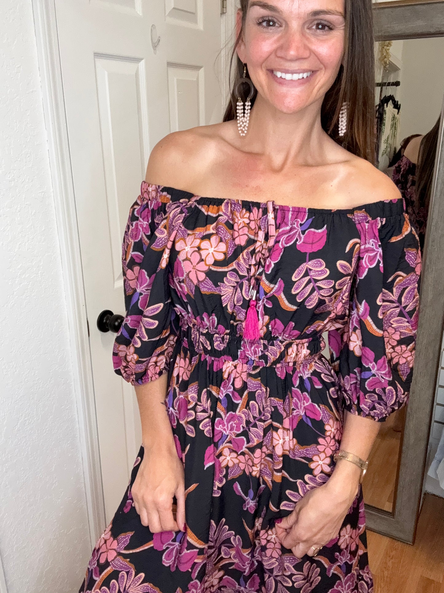 KARI FLORAL MIDI DRESS - ODDI