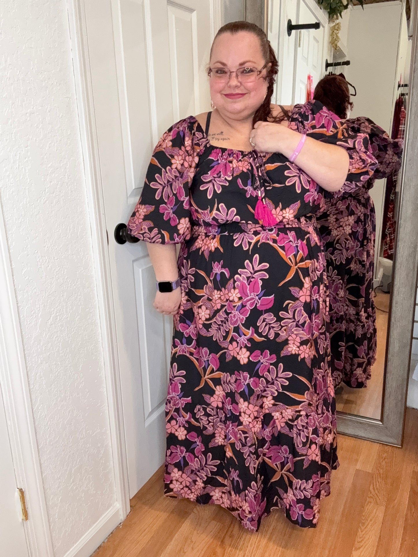 KARI FLORAL MIDI DRESS - ODDI