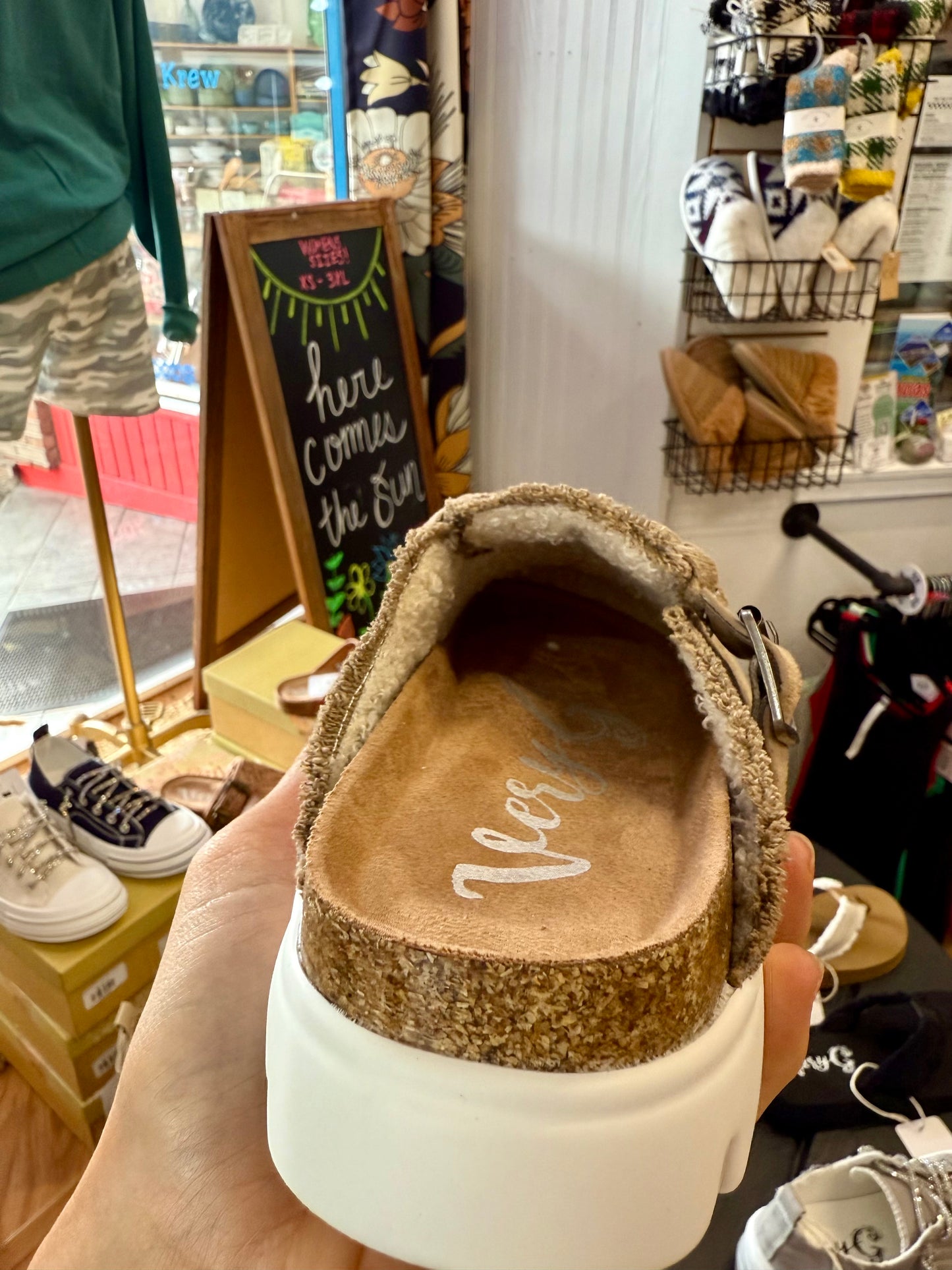CALI CLOG SLIP ON SHOE TAUPE - VERY G