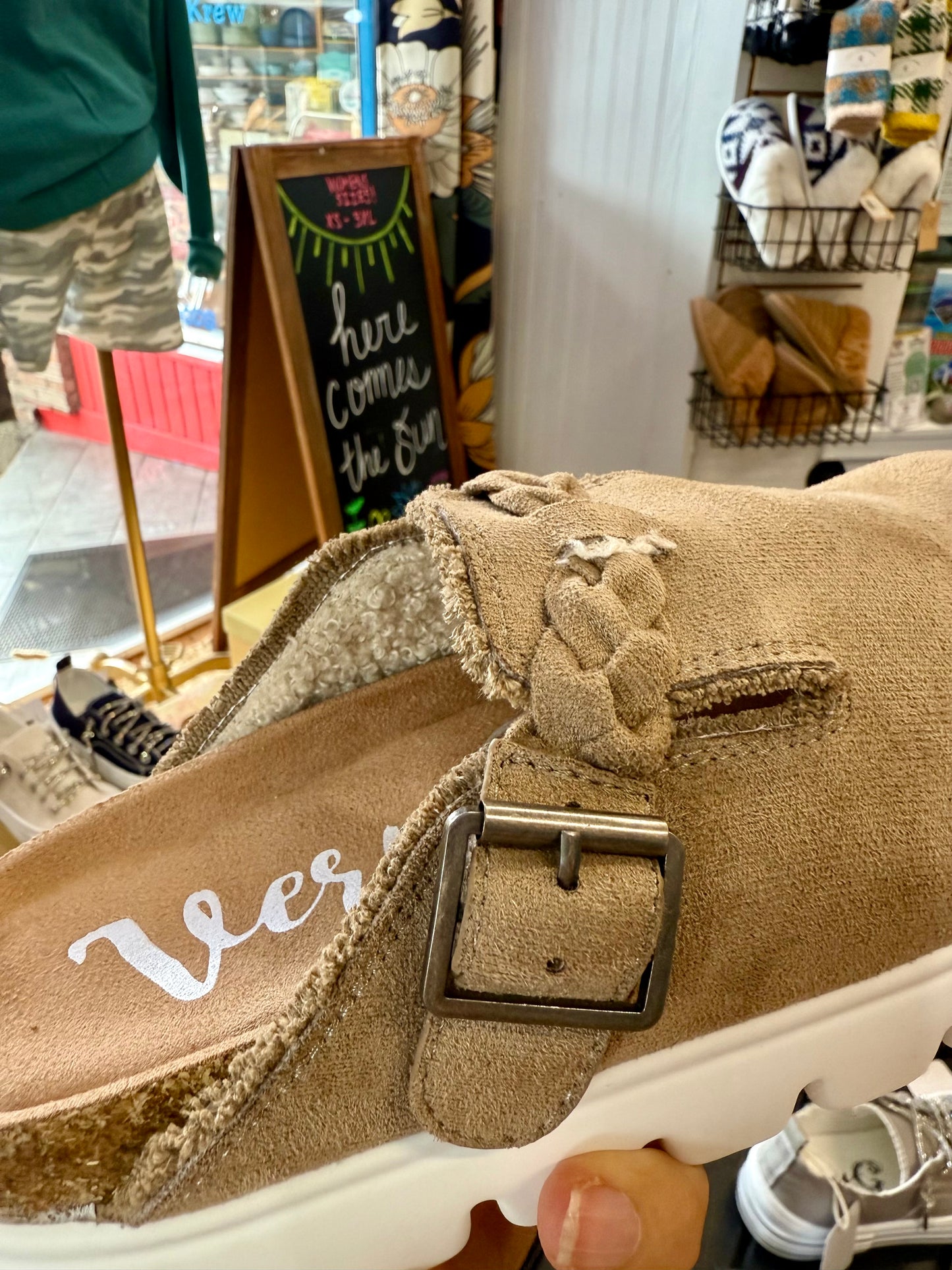 CALI CLOG SLIP ON SHOE TAUPE - VERY G