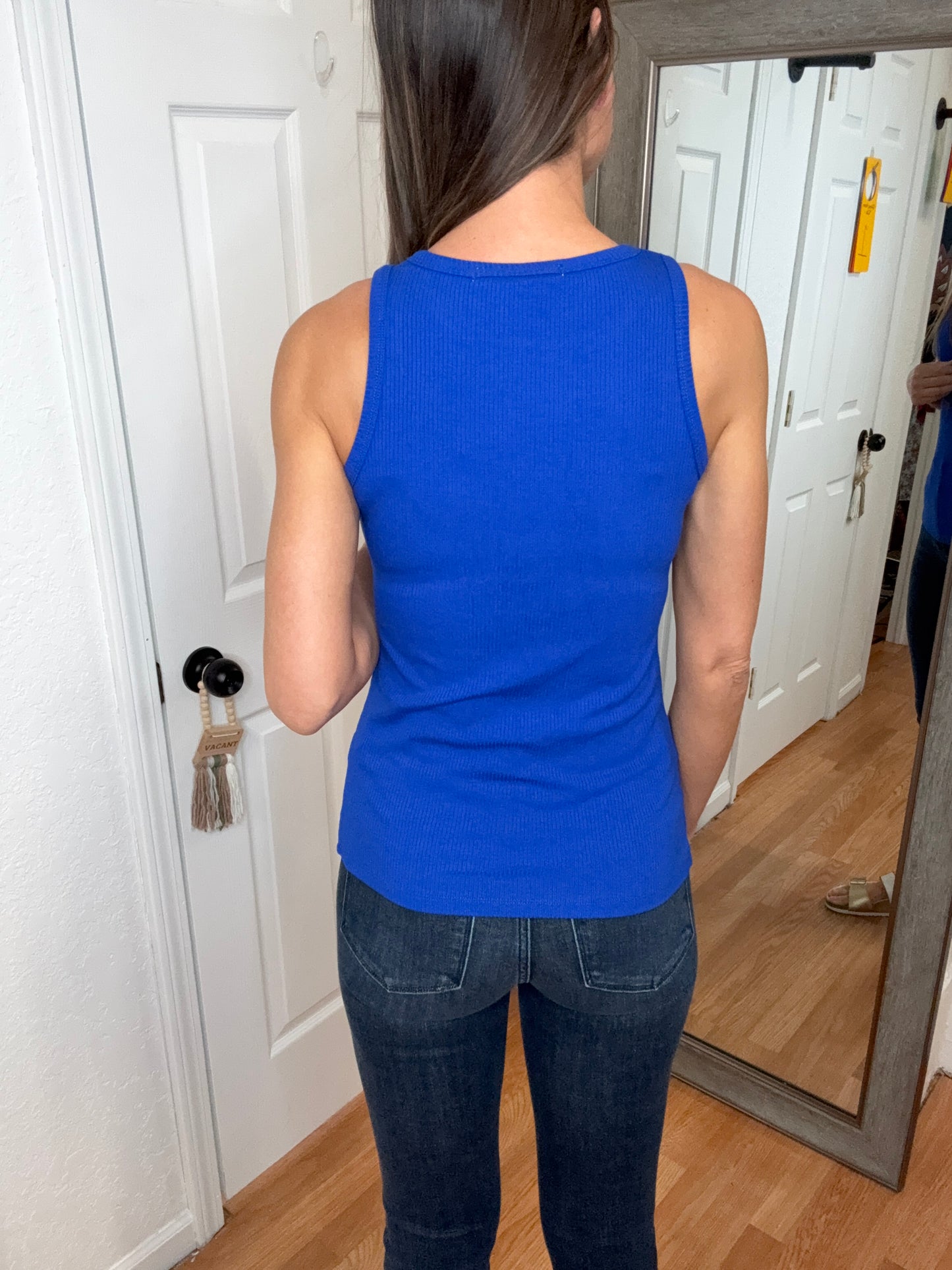 TARA RIBBED TANK TOP - ROYAL - MICHELLE MAE