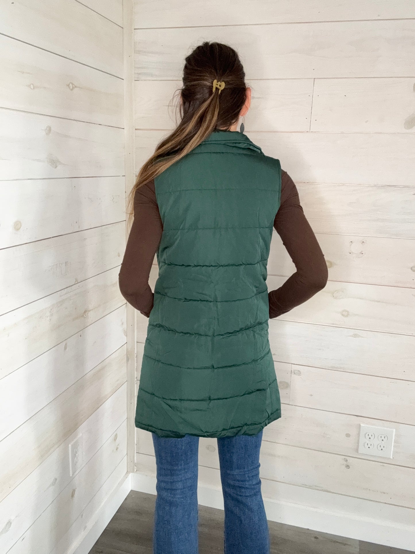 HARLOW VEST HUNTER GREEN - MICHELLE MAE