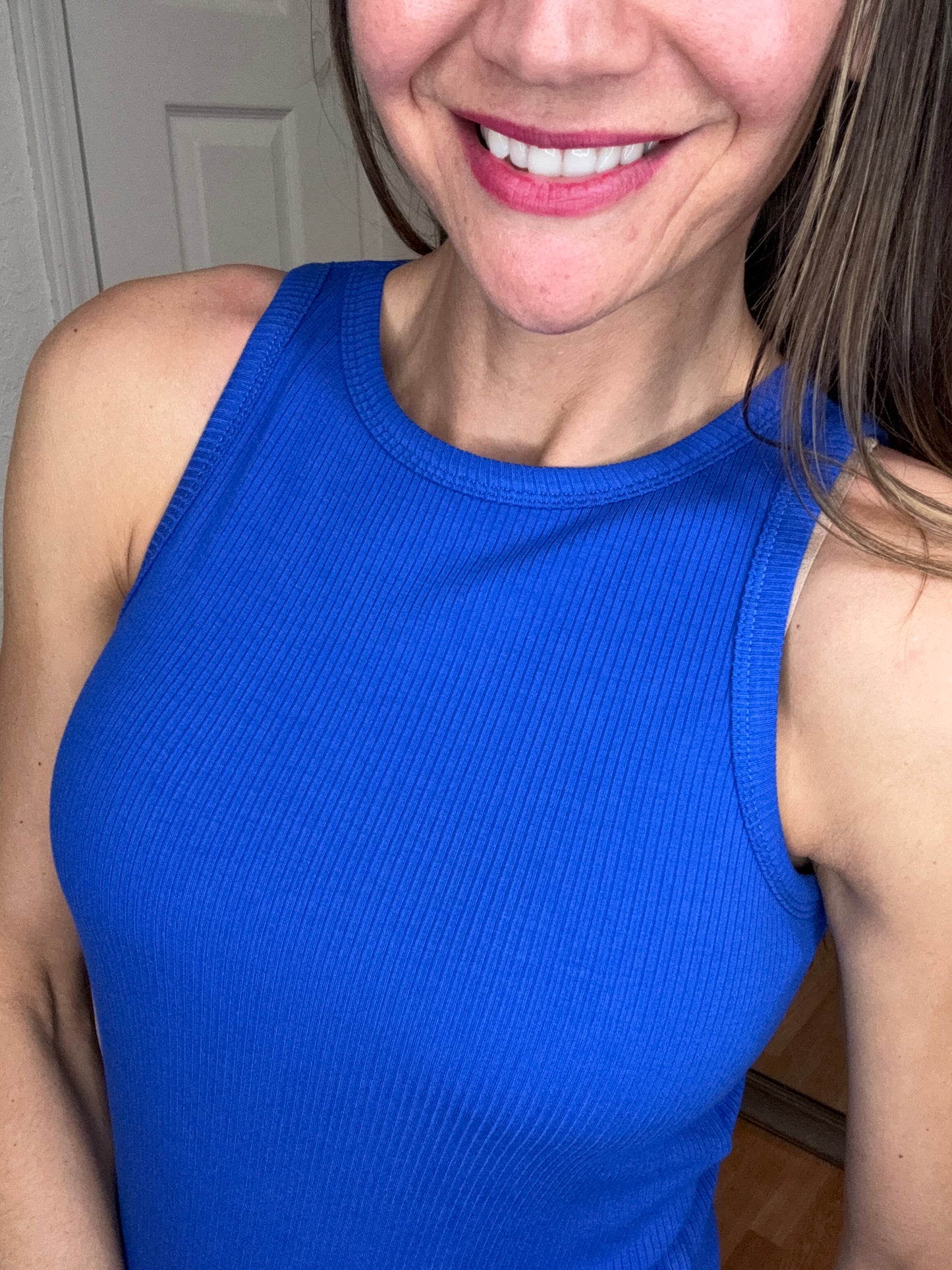 TARA RIBBED TANK TOP - ROYAL - MICHELLE MAE