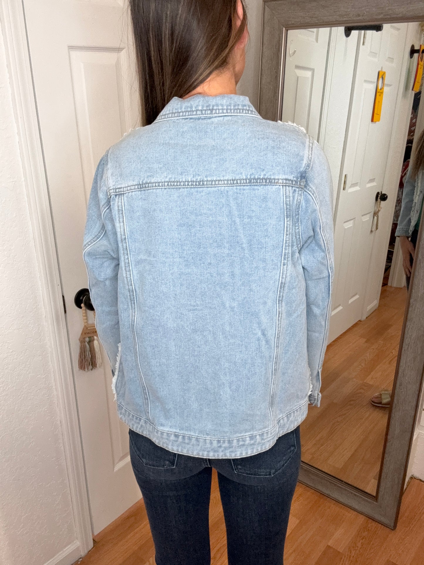 RHONDA -LACE DETAIL DENIM JACKET -DAVI & DANI