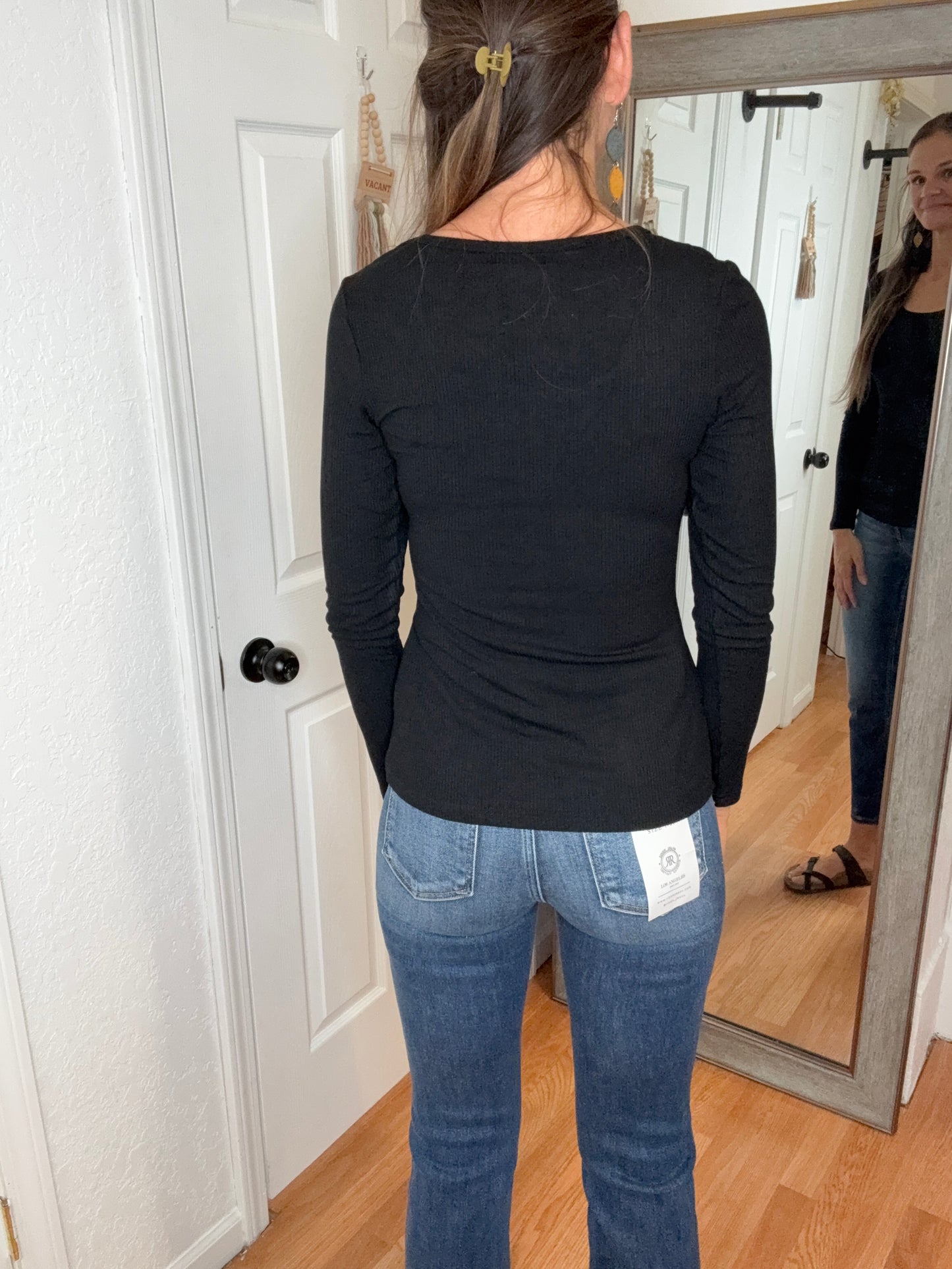 NINA LONG SLEEVE TOP BLACK - MIKAROSE