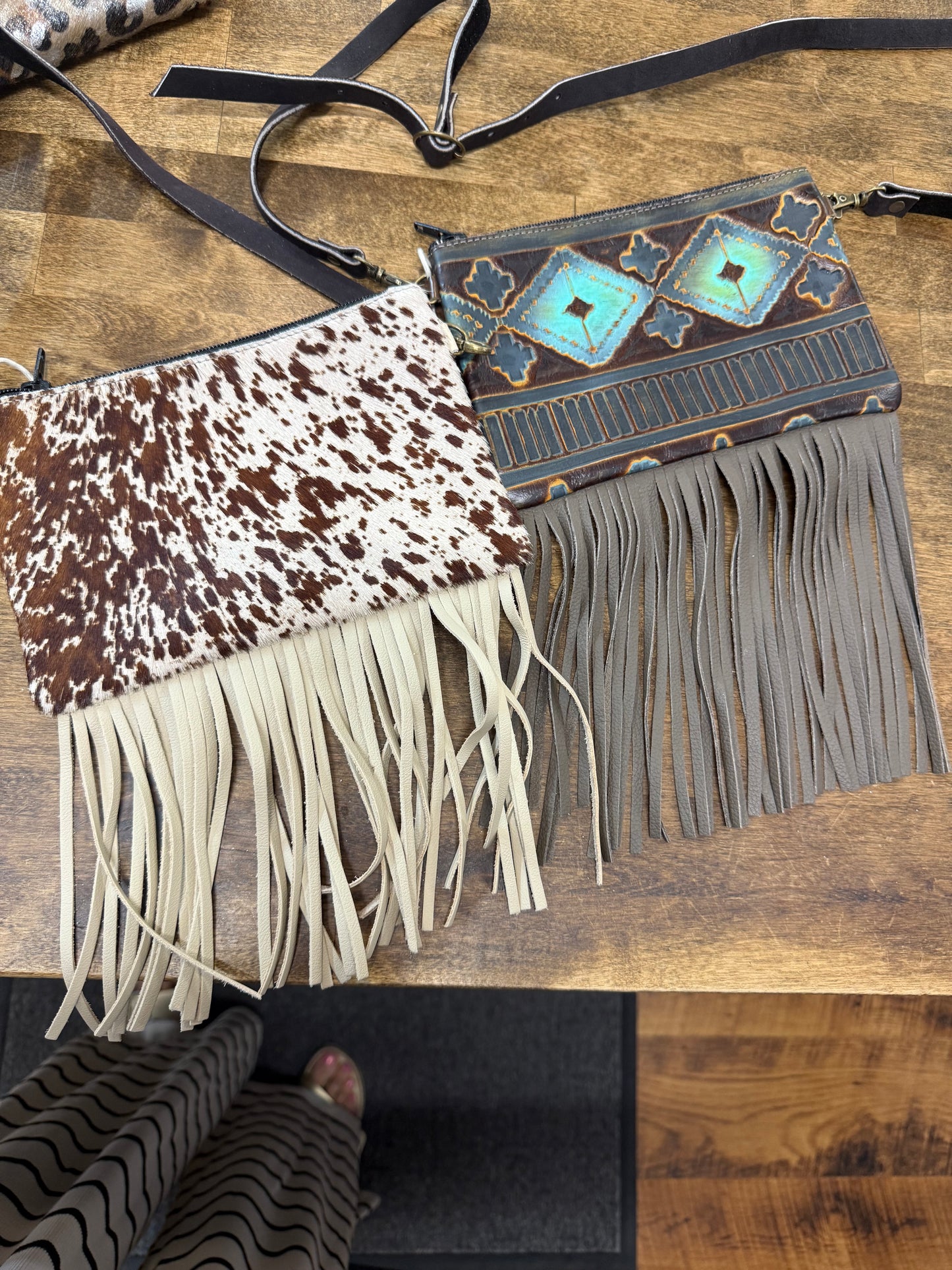 GENUINE LEATHER CROSSBODY PURSE