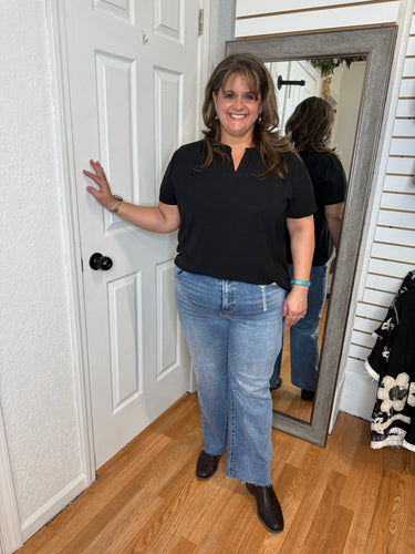 SPARKLE AND SHINE STRAIGHT LEG RHINESTONE DENIM JEANS - RISEN