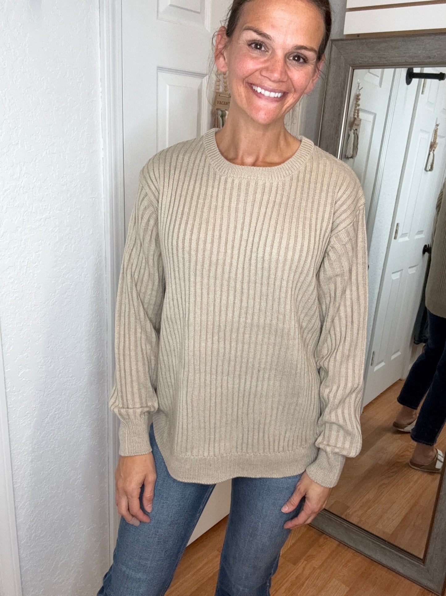 PIPER PULLOVER SWEATER TOP LIGHT MOCHA - ZENANA