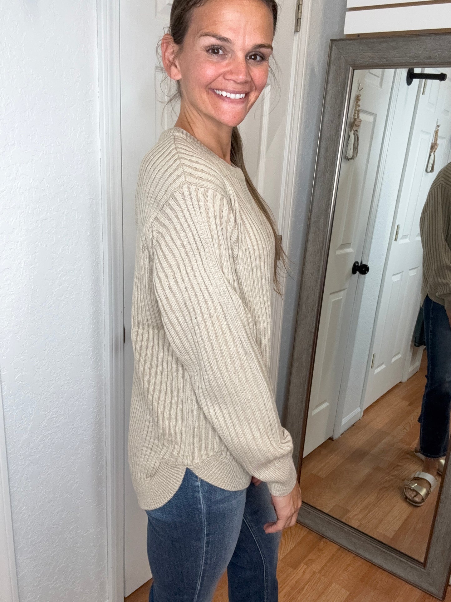PIPER PULLOVER SWEATER TOP LIGHT MOCHA - ZENANA