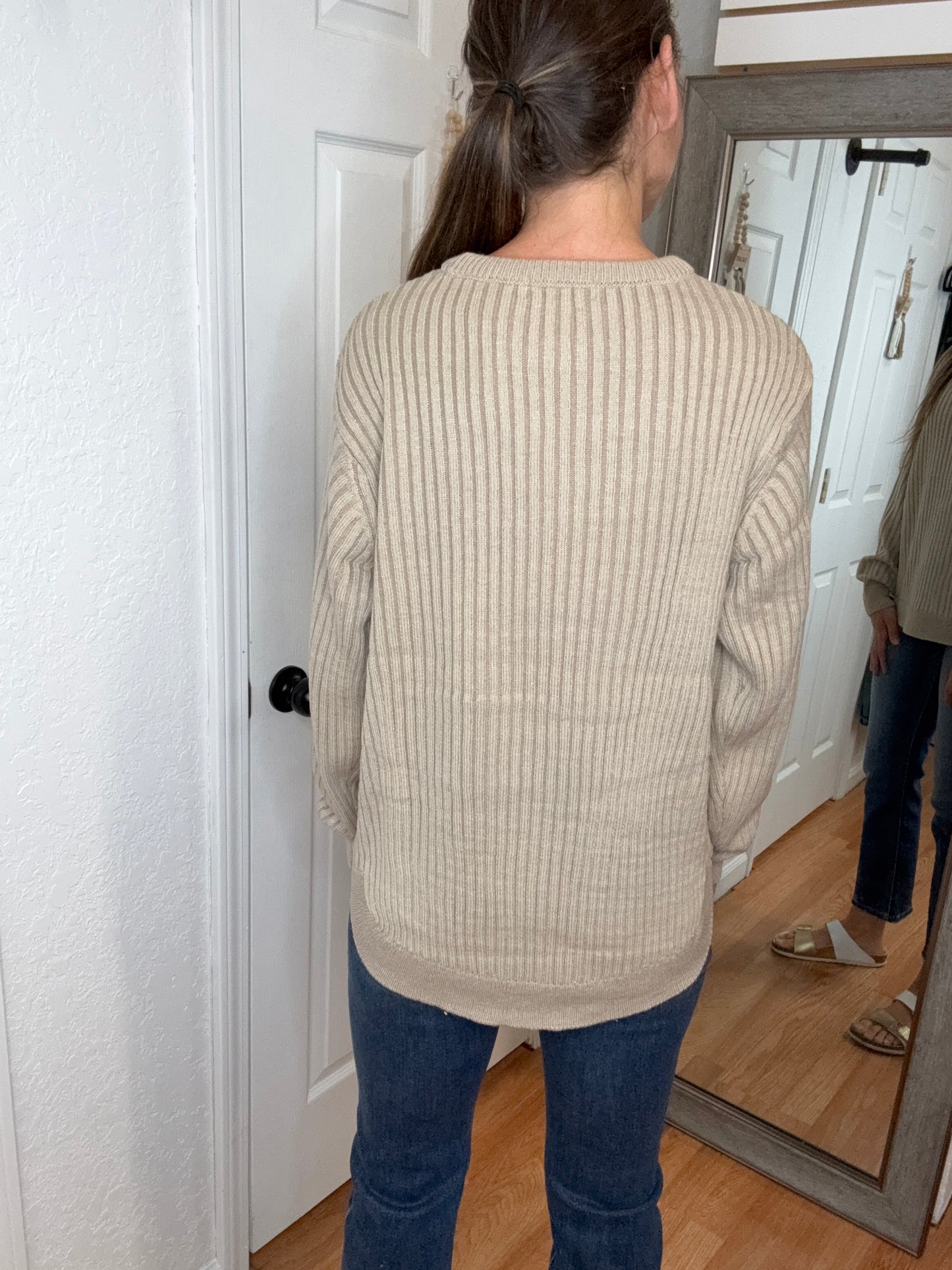 PIPER PULLOVER SWEATER TOP LIGHT MOCHA - ZENANA