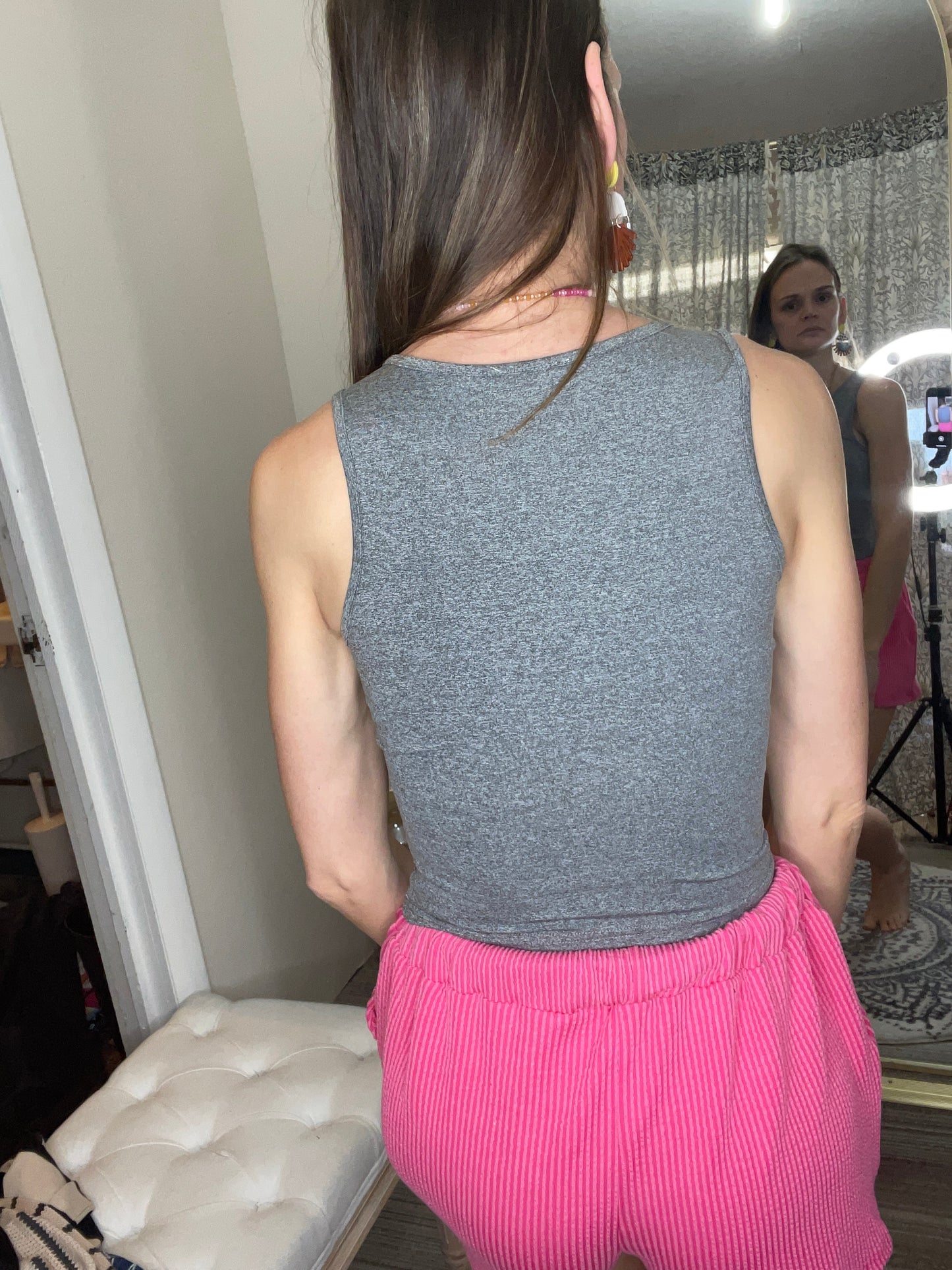 Open Front Tank Grey