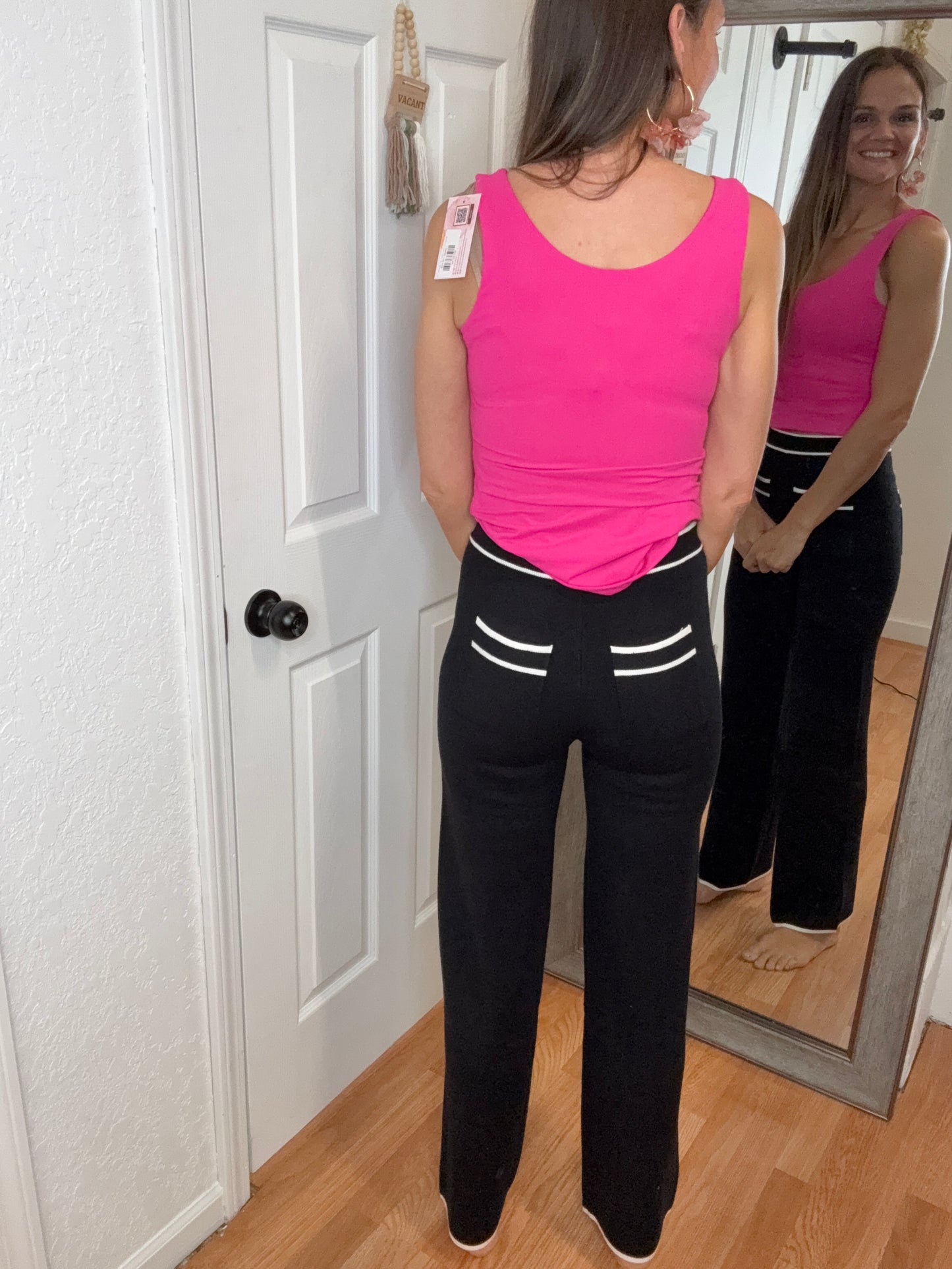 HARLEY STRAIGHT LEG SWEATER PANTS BLACK - WHITE BIRCH