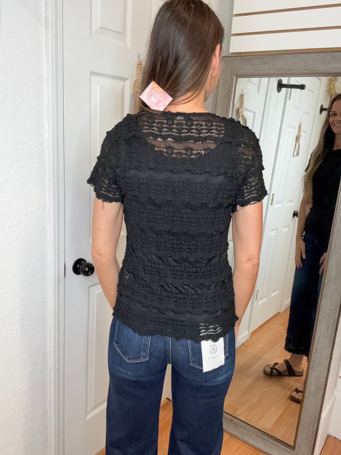 ROSALIE LACE TOP BLACK - BLAKELEY