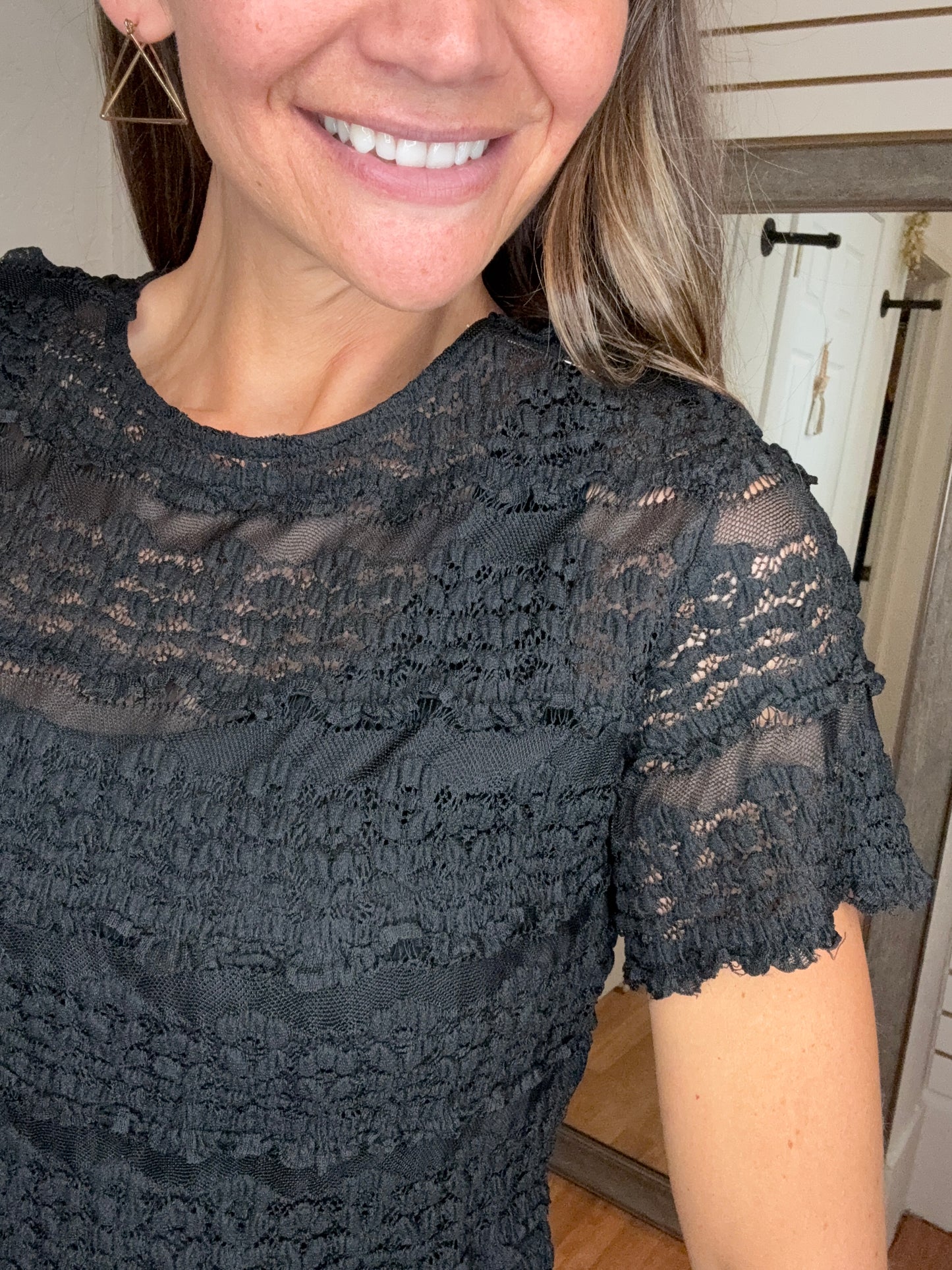 ROSALIE LACE TOP BLACK - BLAKELEY