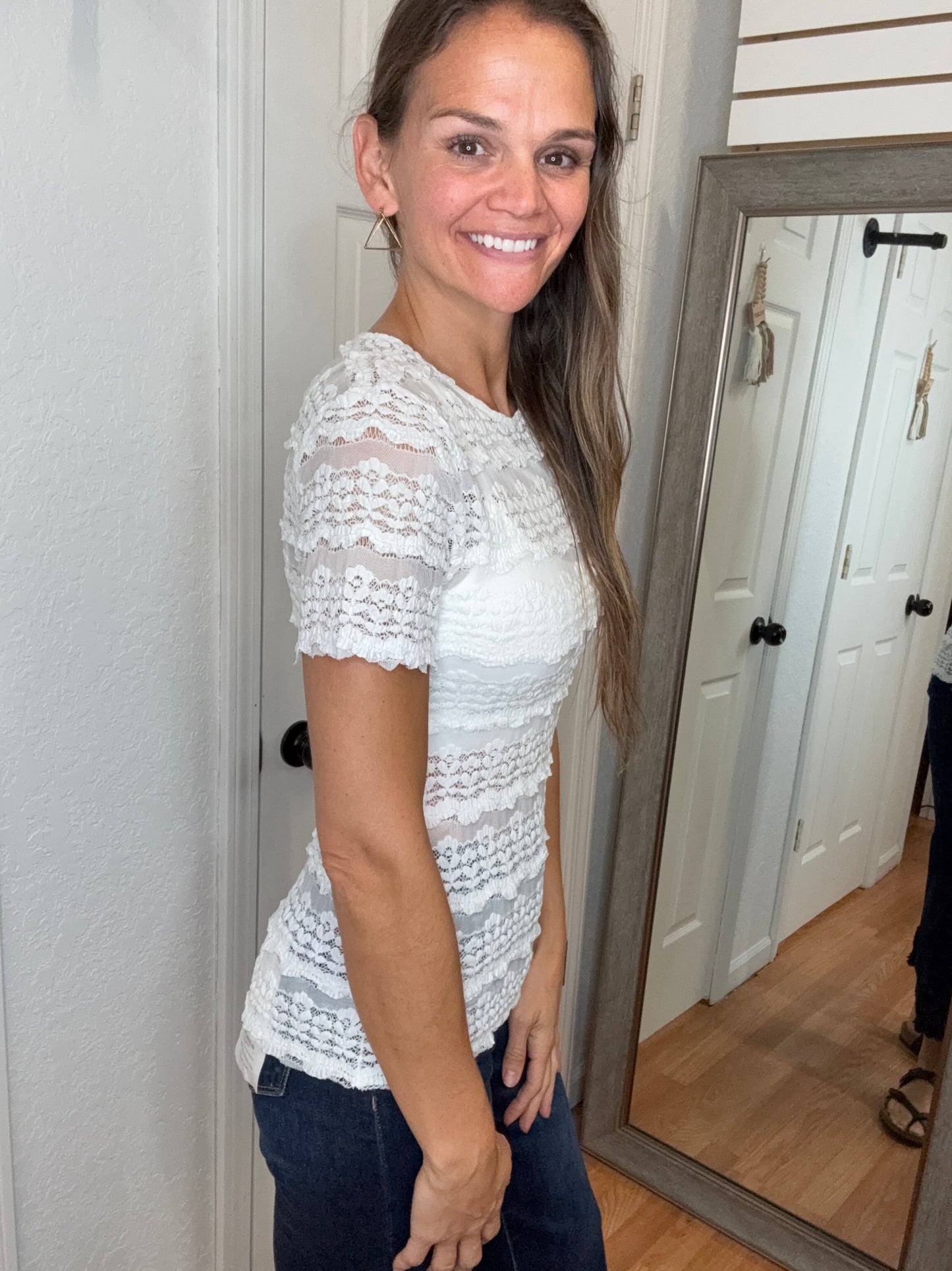 ROSALIE LACE TOP WHITE - BLAKELEY