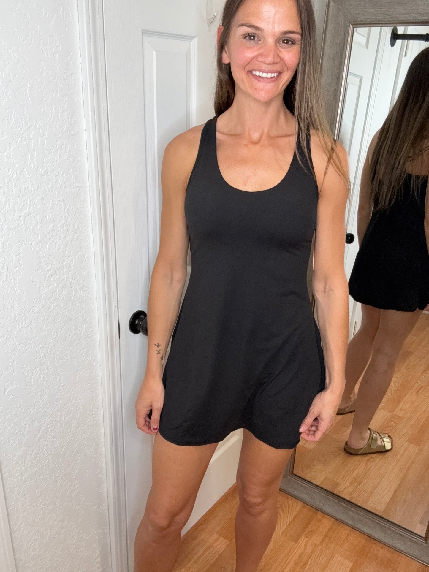 LENA TENNIS ROMPER DRESS BLACK - RAE MODE
