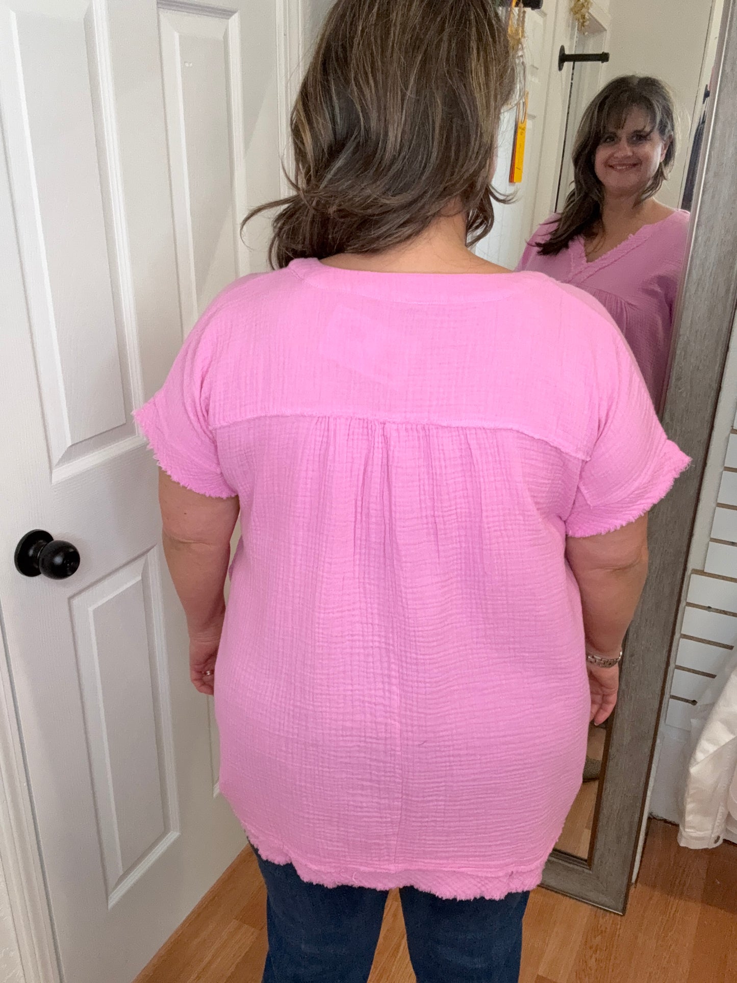 LOIS FLOWY GAUZE TOP-ZENANA