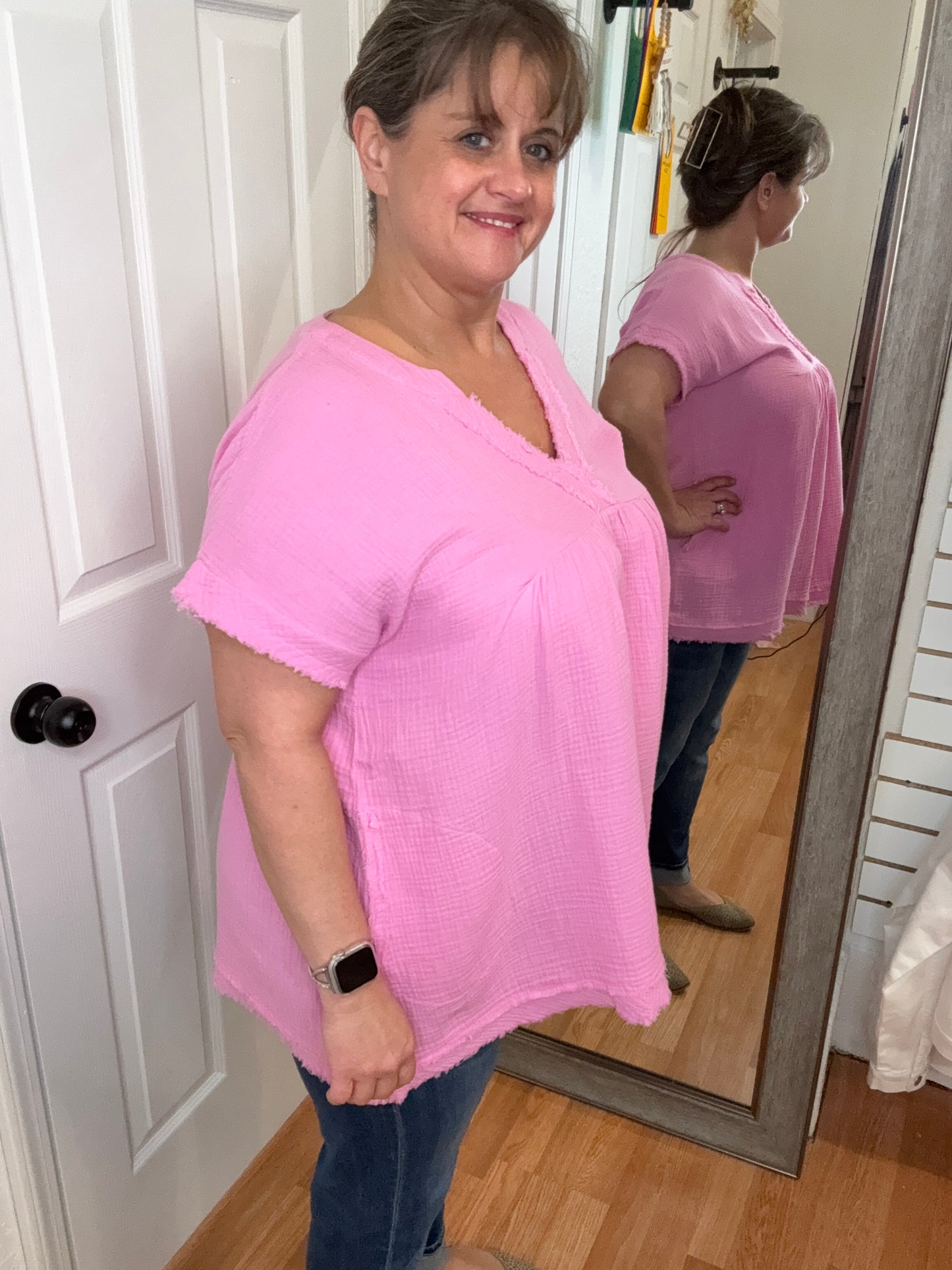 LOIS FLOWY GAUZE TOP-ZENANA