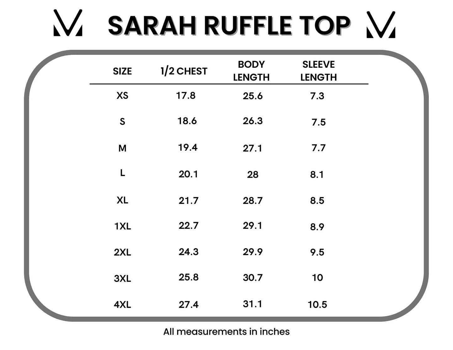 SARAH RUFFLE TOP HARVEST CHARM - MICHELLE MAE