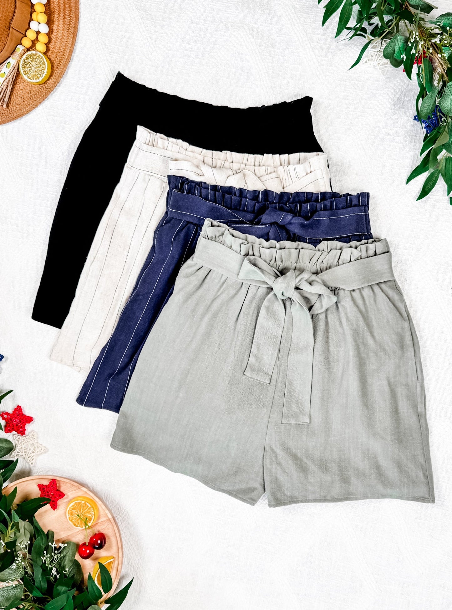 IN STOCK Libby Linen Shorts - Cream