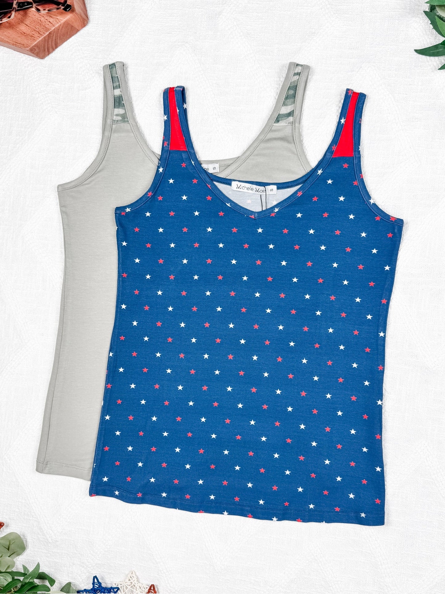 IN STOCK Poppy Tank - Blue Freedom Stars