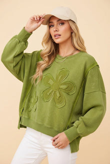 Naomi Pullover Sweatshirt Olive- Heimish