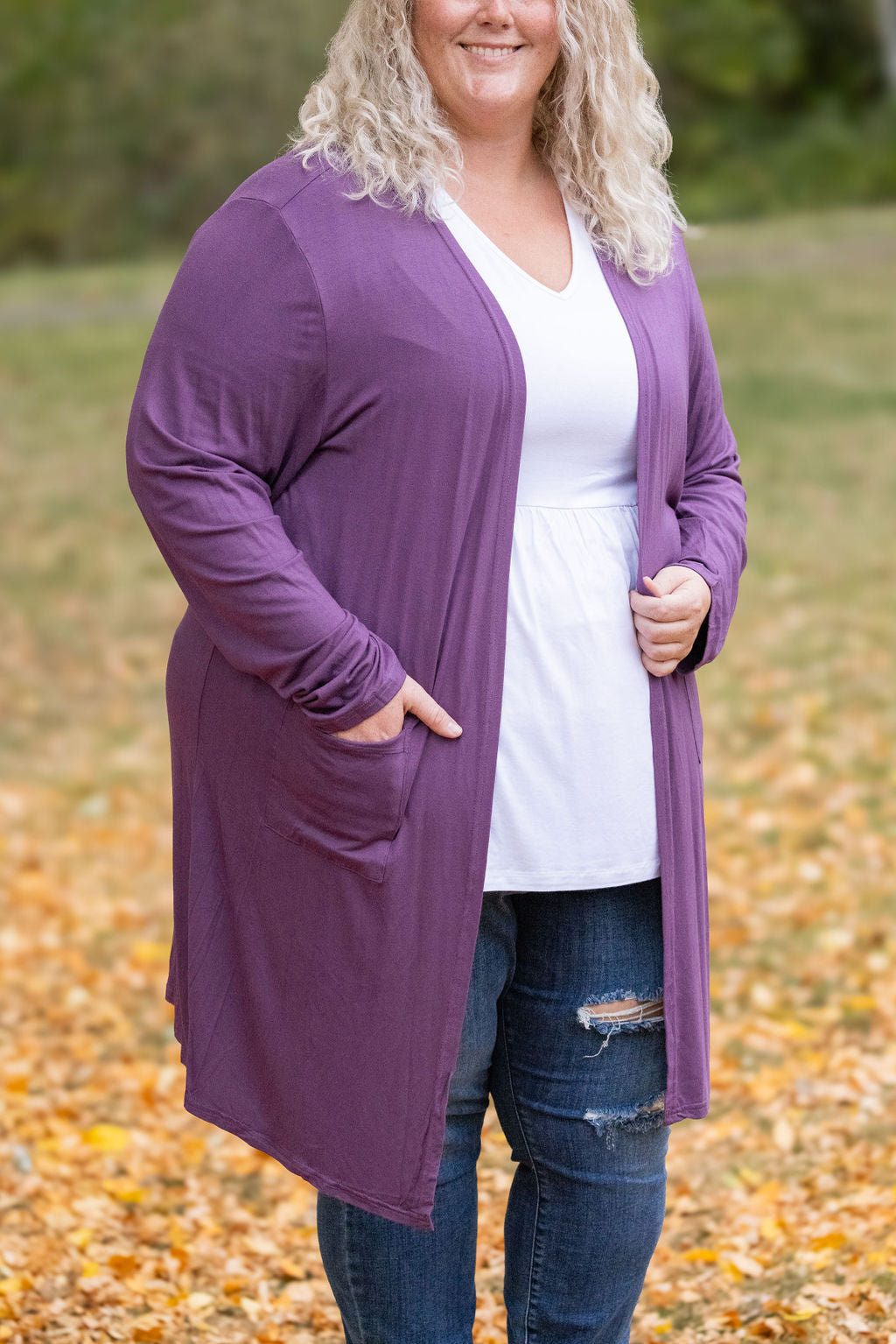 IN STOCK Classic Cardigan - Purple FINAL SALE