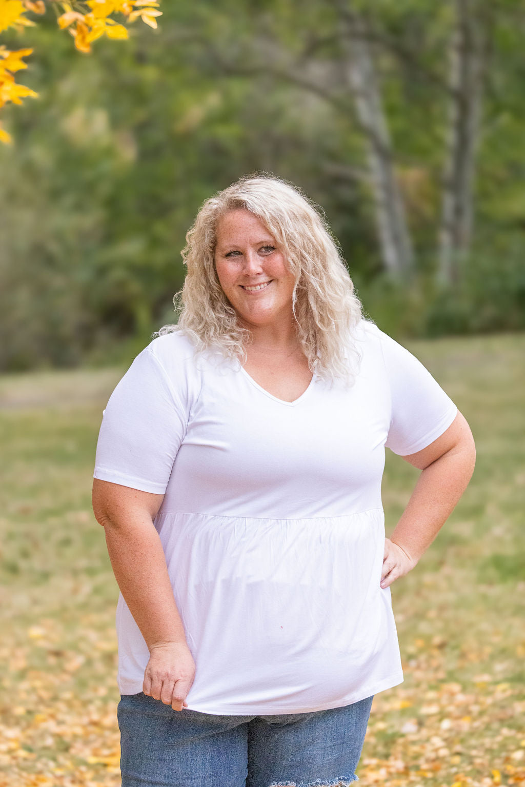 IN STOCK Sarah Ruffle Short Sleeve - White | Women's Top